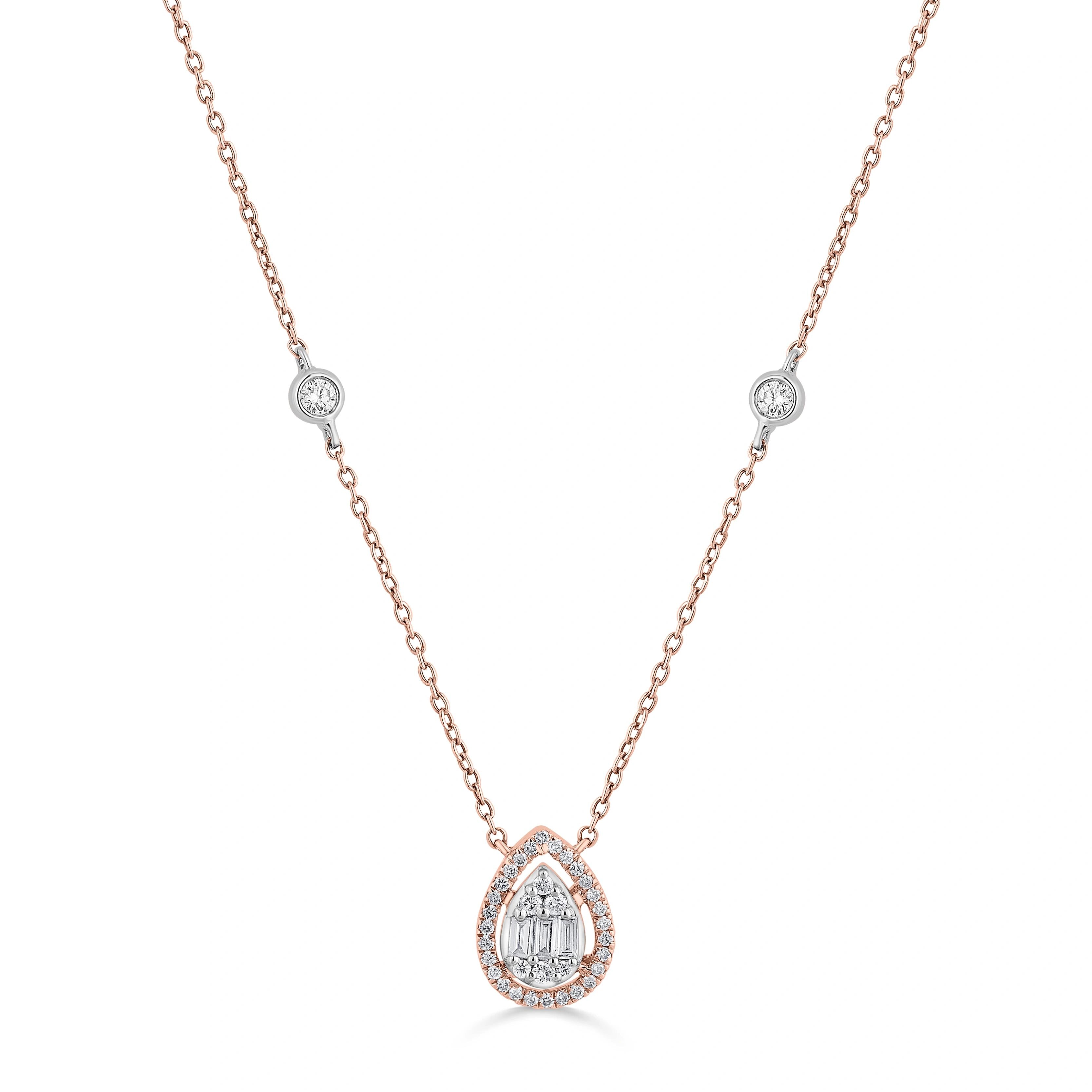Signature Extra Small Drop Pave Solitaire Pendant - Zen Diamond India