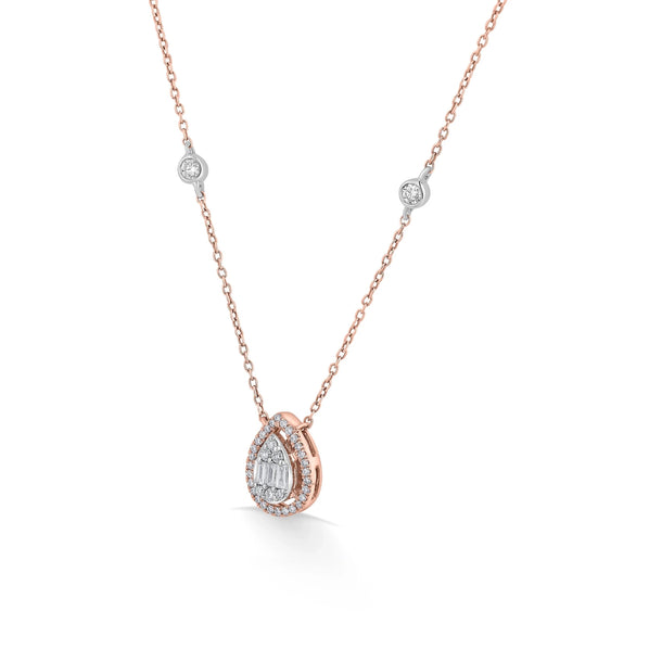 Signature Extra Small Drop Pave Solitaire Pendant - Zen Diamond India