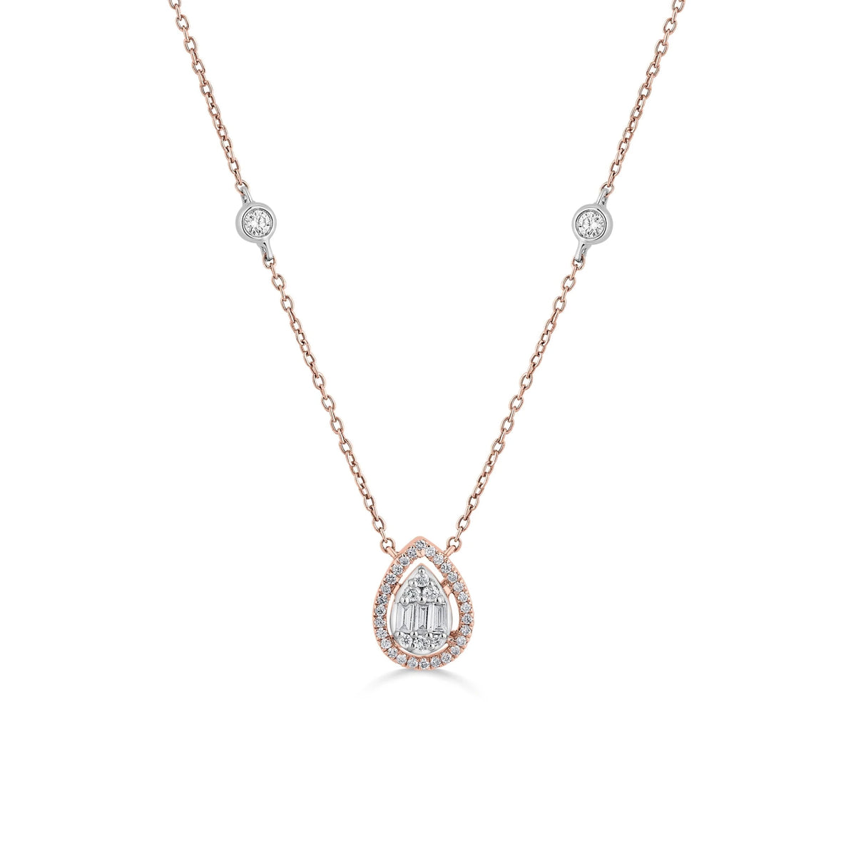Signature Extra Small Drop Pave Solitaire Pendant - Zen Diamond India