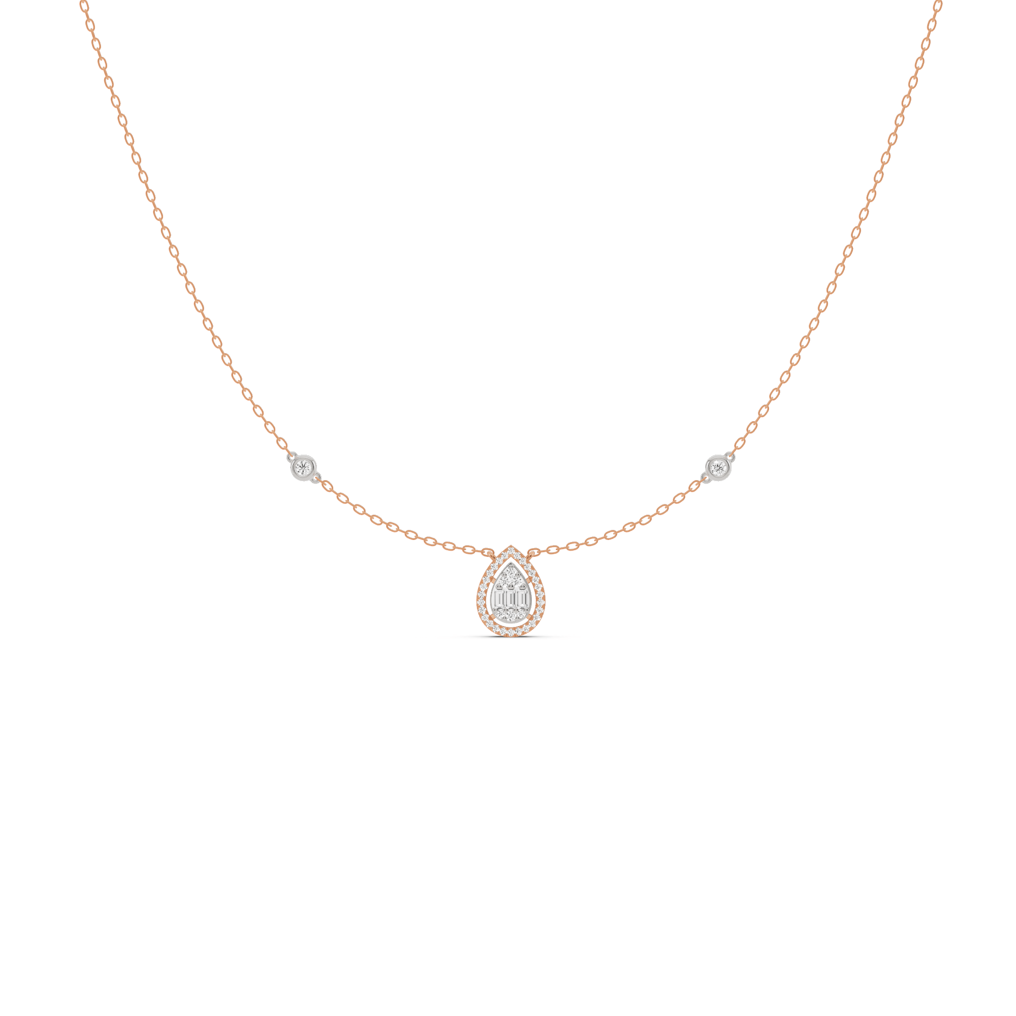 Signature Extra Small Drop Pave Solitaire Pendant - Zen Diamond India