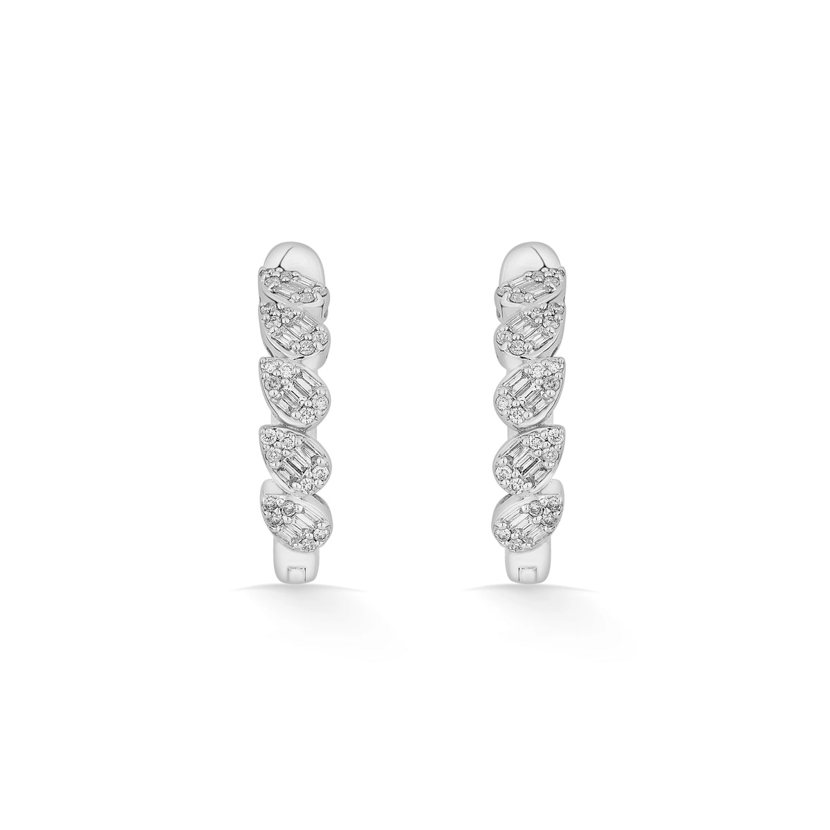 Classic Intertwined Leaf Hoops - Zen Diamond India