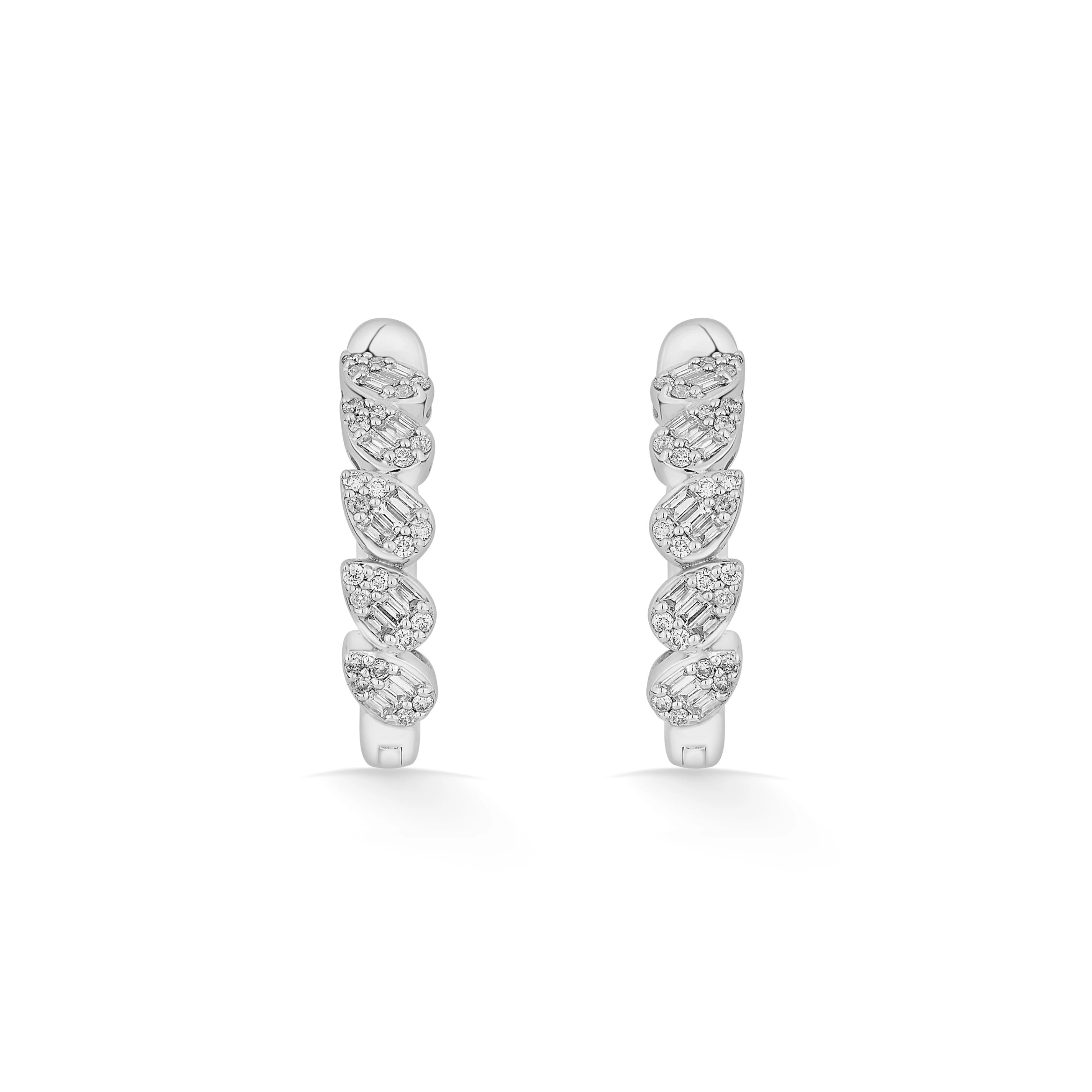Classic Intertwined Leaf Hoops - Zen Diamond India