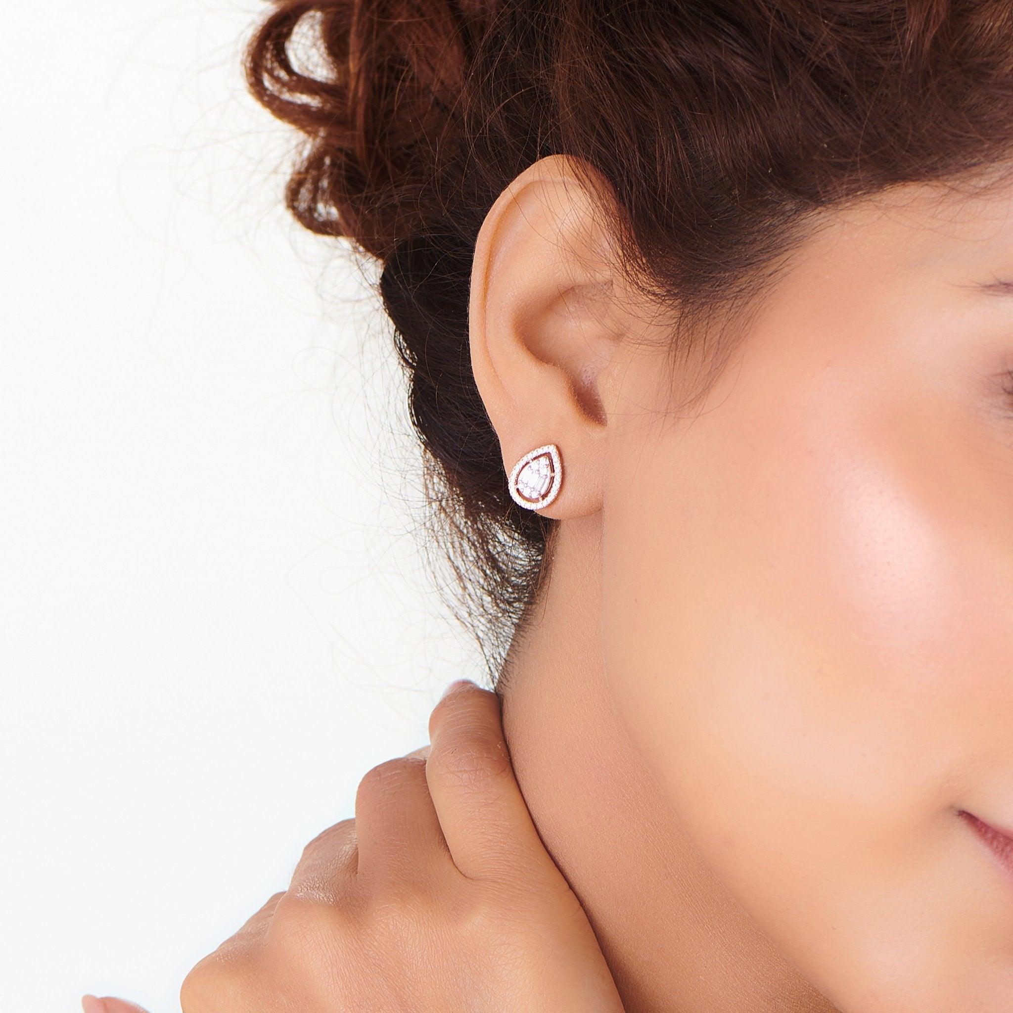 Signature Small Drop Pave Solitaire Earrings