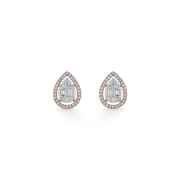 Signature Small Drop Pave Solitaire Earrings - Zen Diamond India