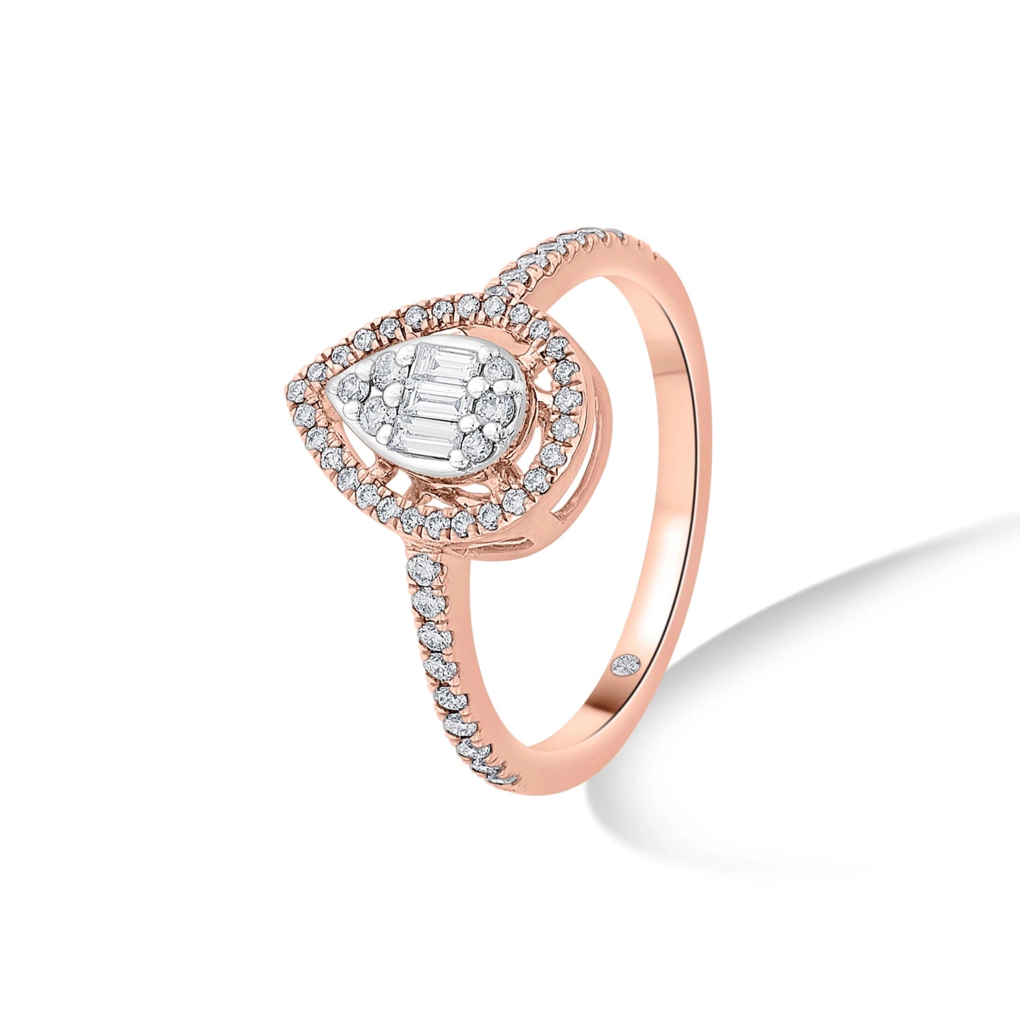Signature Small Drop Pave Solitaire Ring - Zen Diamond India