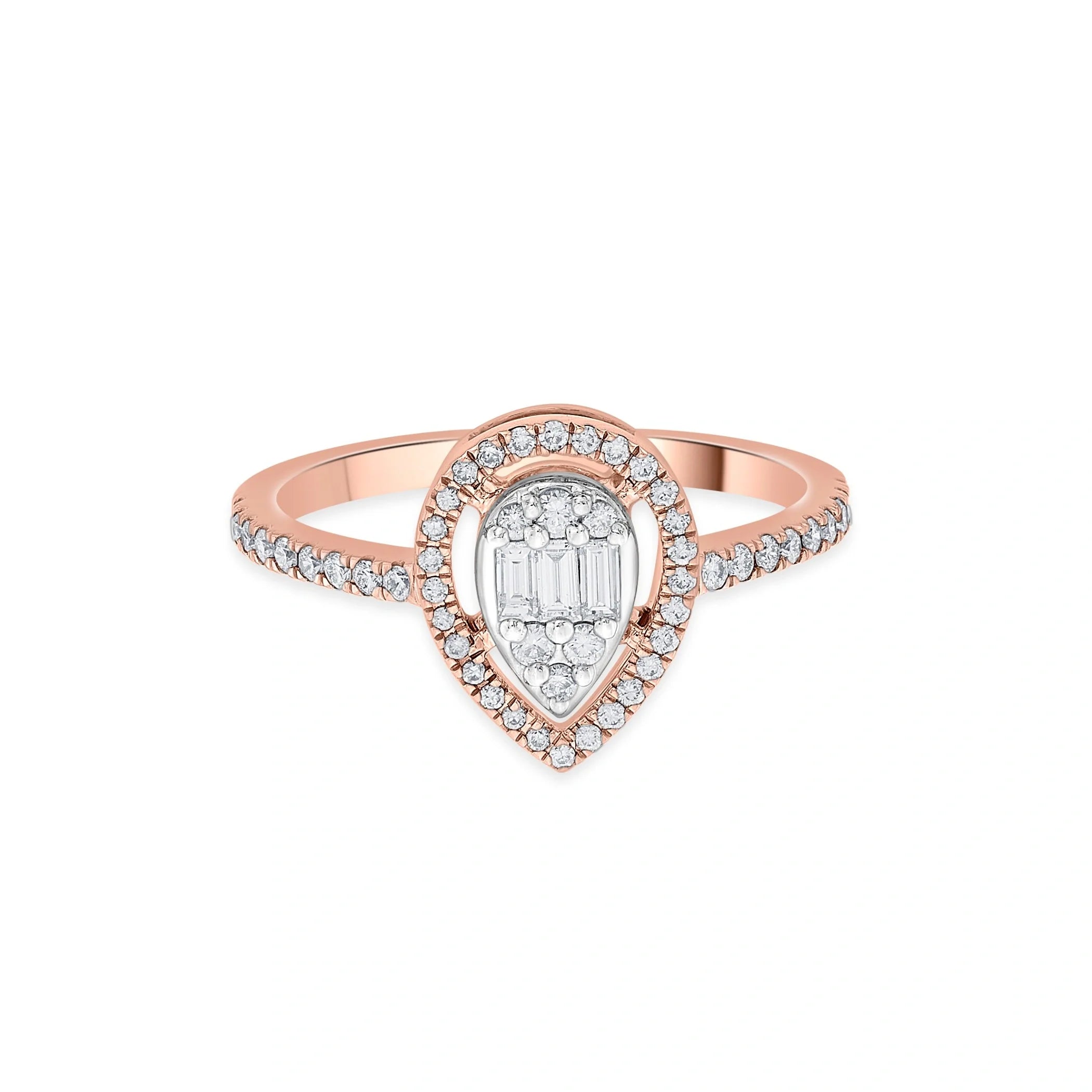 Signature Small Drop Pave Solitaire Ring - Zen Diamond India