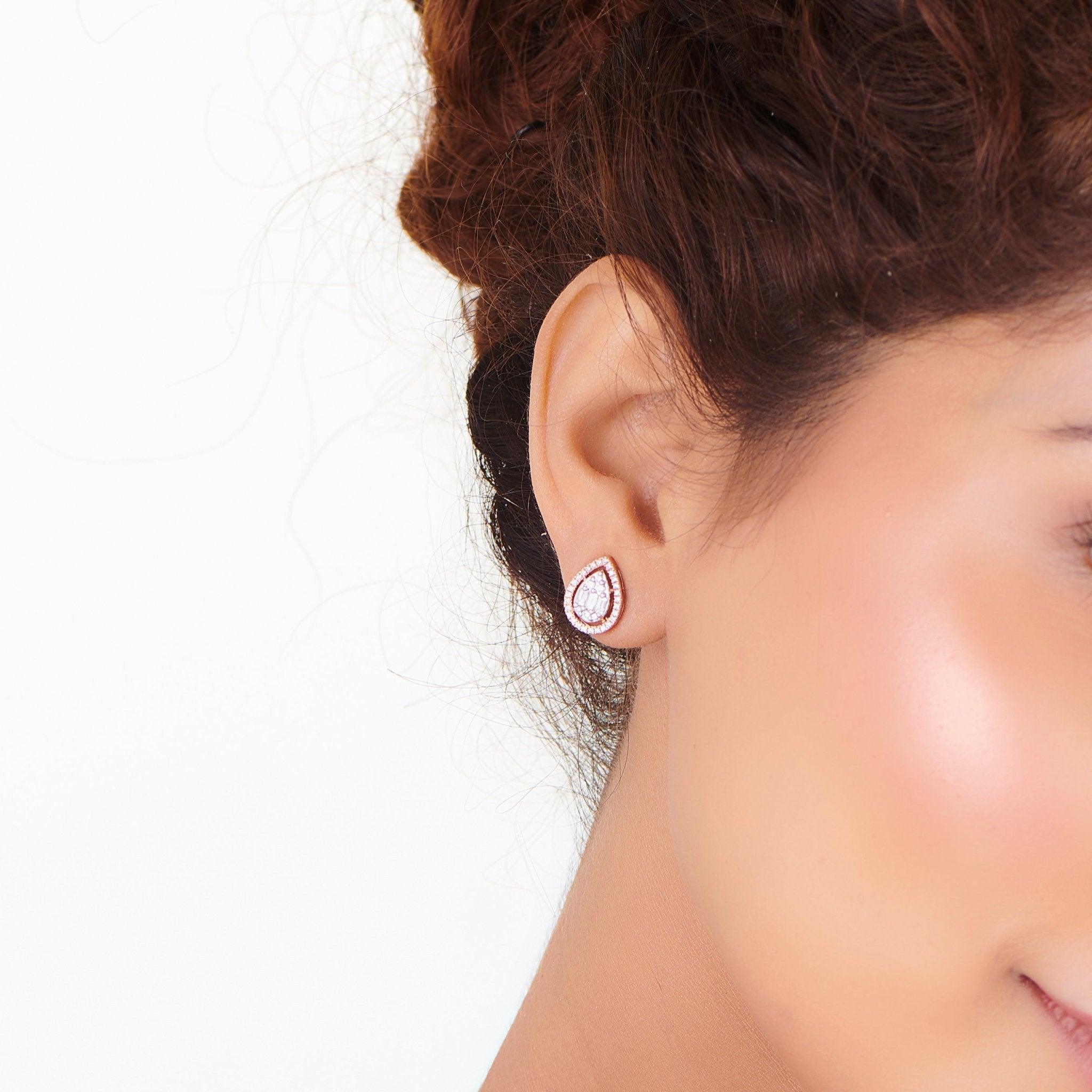 Signature Medium Drop Pave Solitaire Earrings