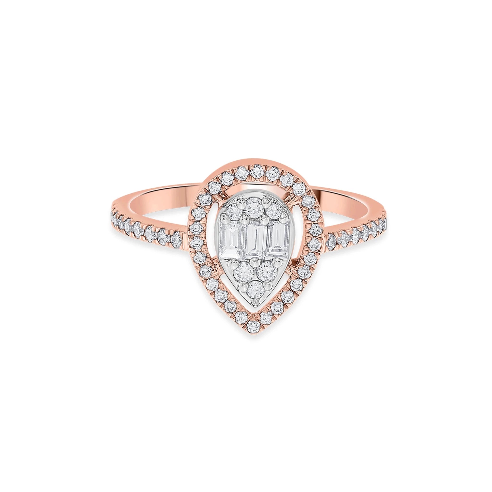 Signature Medium Drop Pave Solitaire Ring - Zen Diamond India