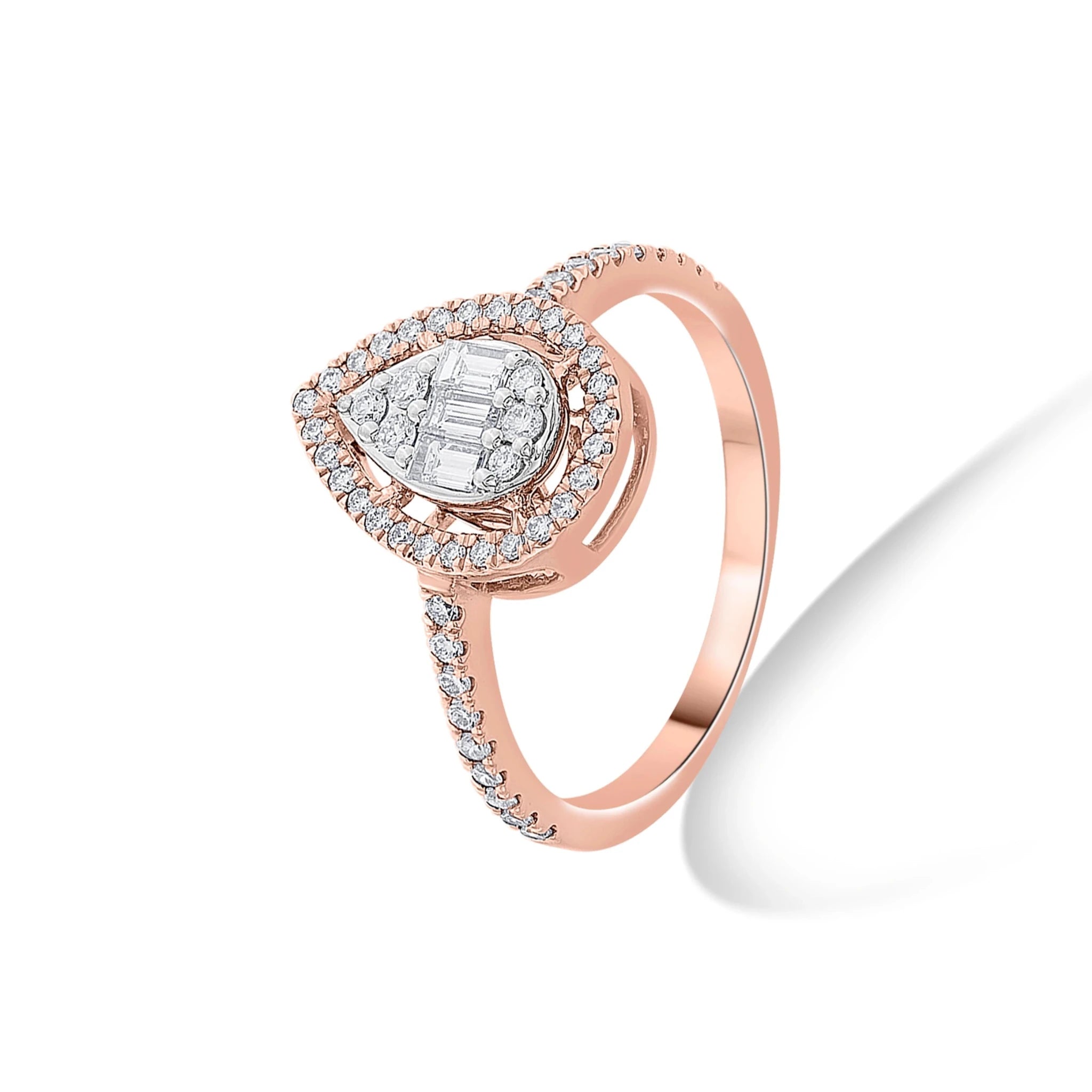 Signature Medium Drop Pave Solitaire Ring - Zen Diamond India