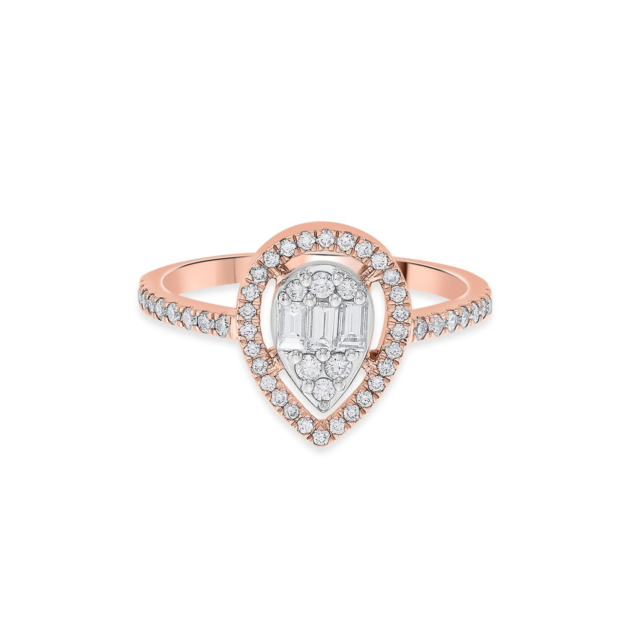 Signature Medium Drop Pave Solitaire Ring - Zen Diamond India