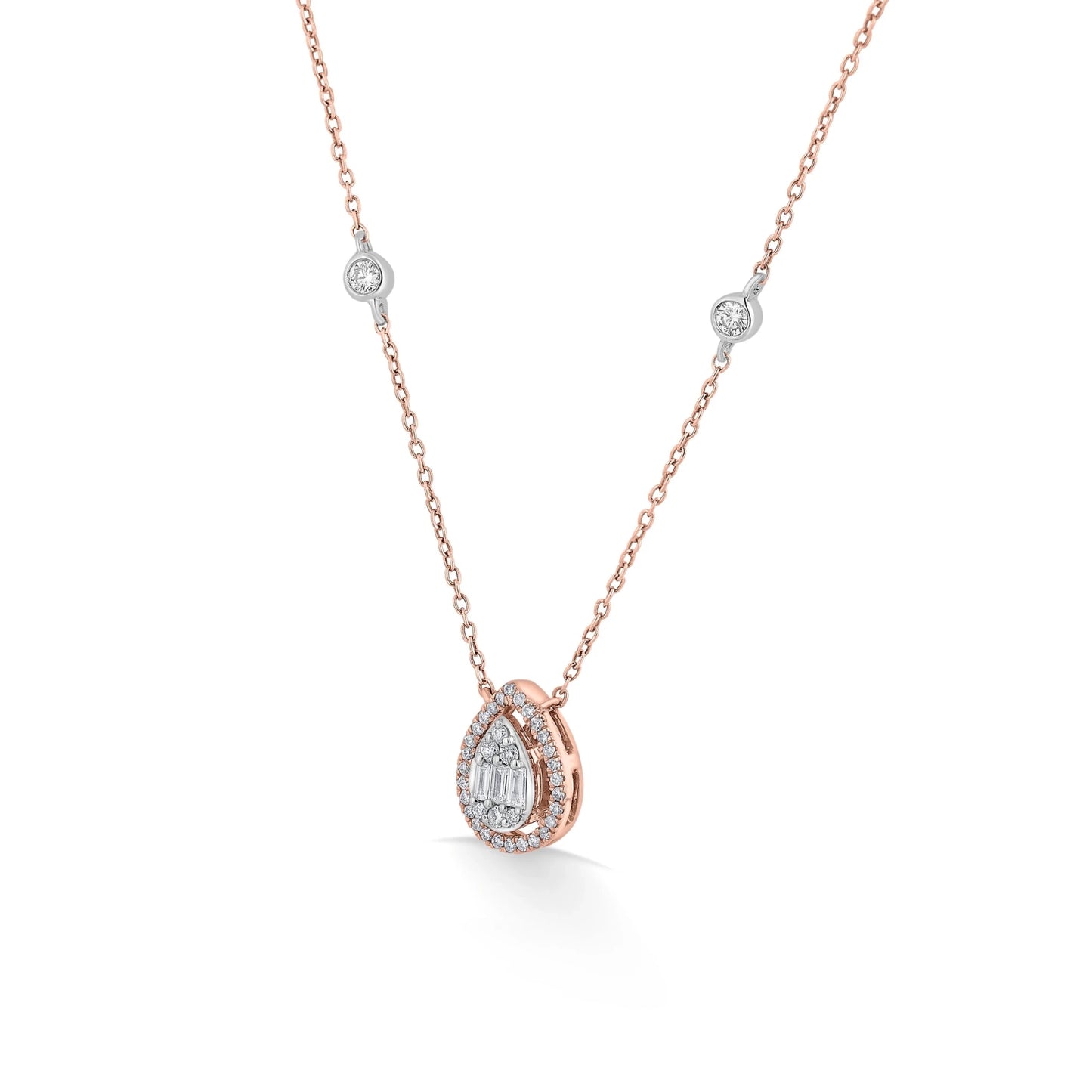Signature Medium Drop Pave Solitaire Pendant - Zen Diamond India