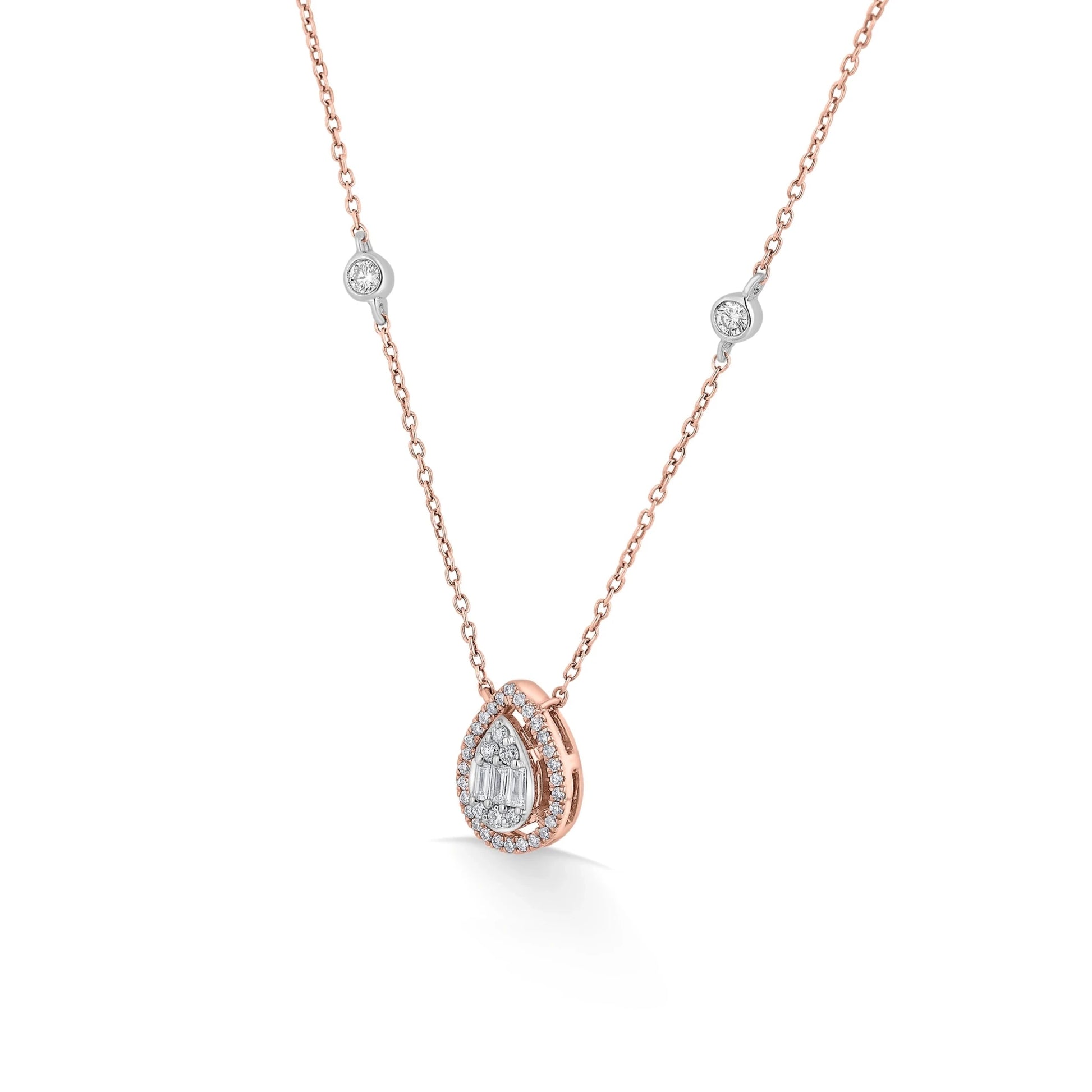 Signature Medium Drop Pave Solitaire Pendant - Zen Diamond India