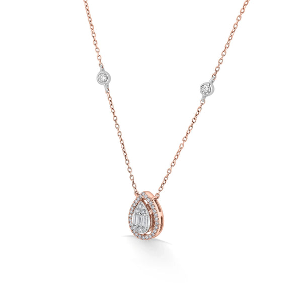 Signature Medium Drop Pave Solitaire Pendant - Zen Diamond India