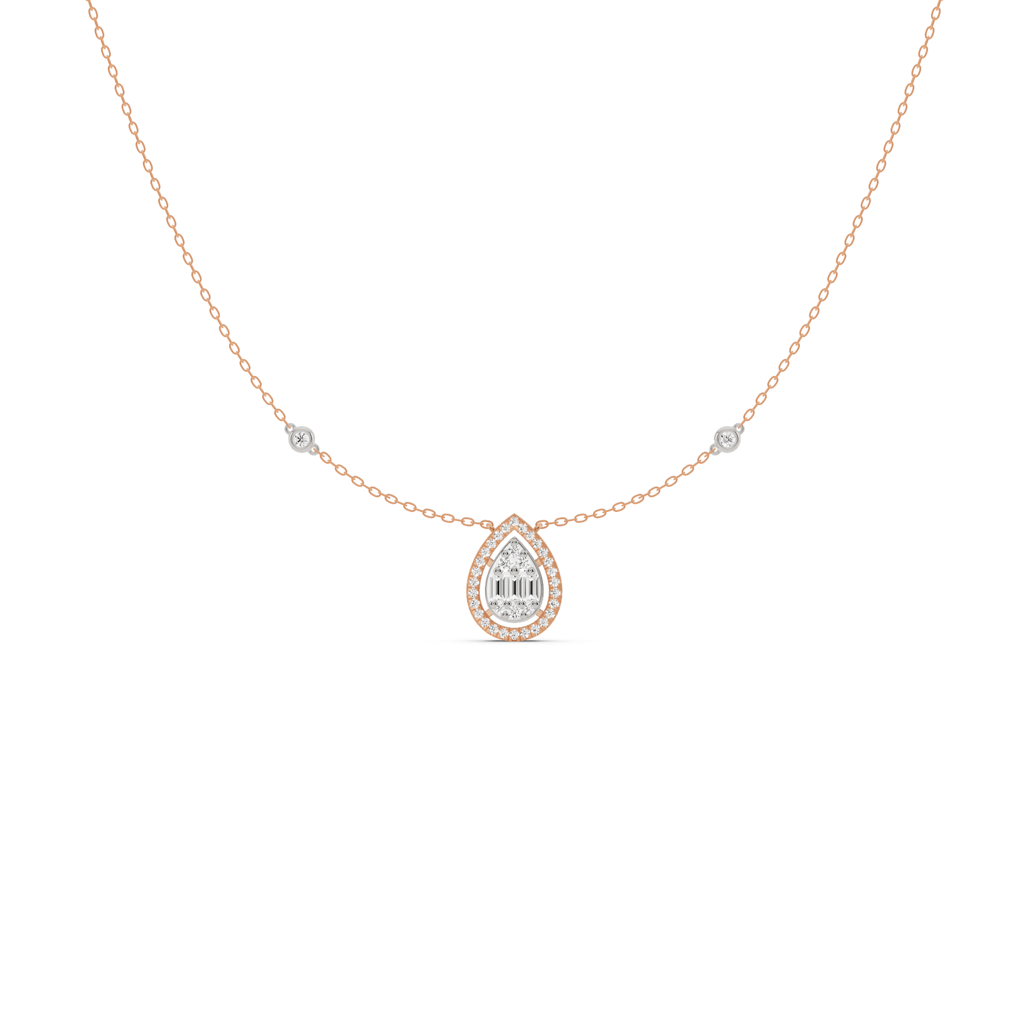 Signature Medium Drop Pave Solitaire Pendant - Zen Diamond India