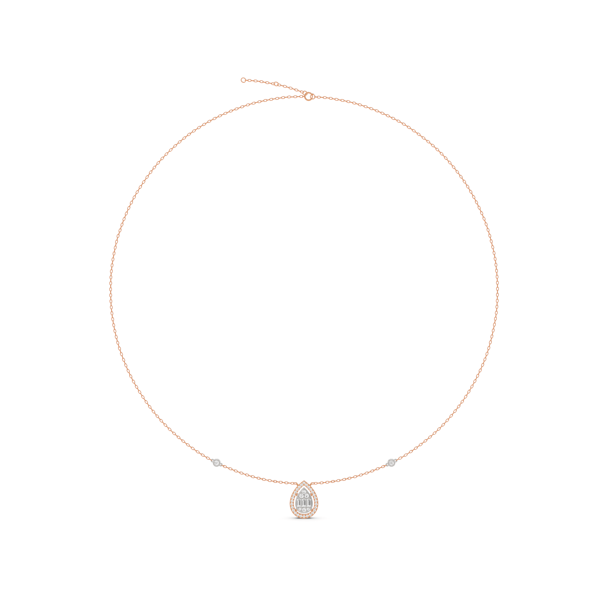 Signature Medium Drop Pave Solitaire Pendant - Zen Diamond India