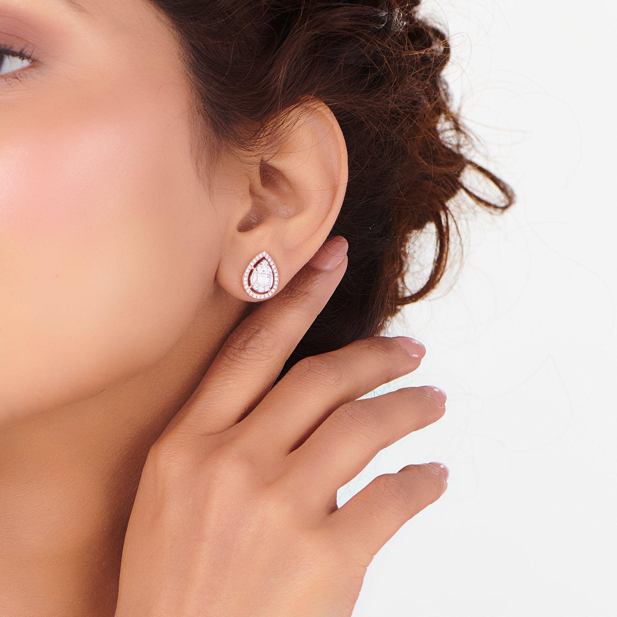 Signature Large Drop Pave Solitaire Earrings