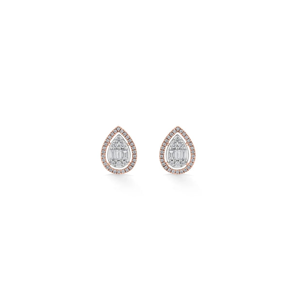 Signature Large Drop Pave Solitaire Earrings - Zen Diamond India