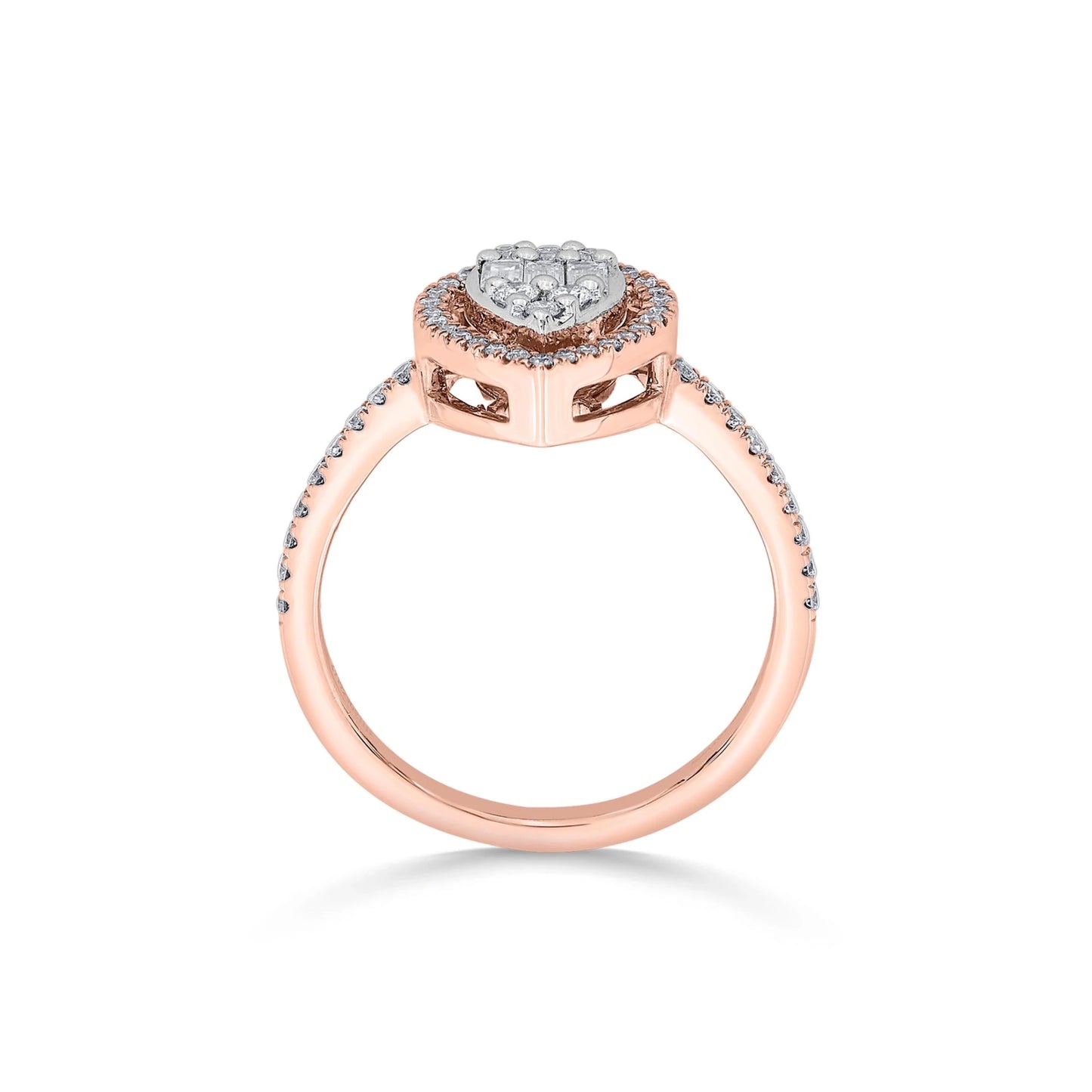 Signature Large Drop Pave Solitaire Ring - Zen Diamond India