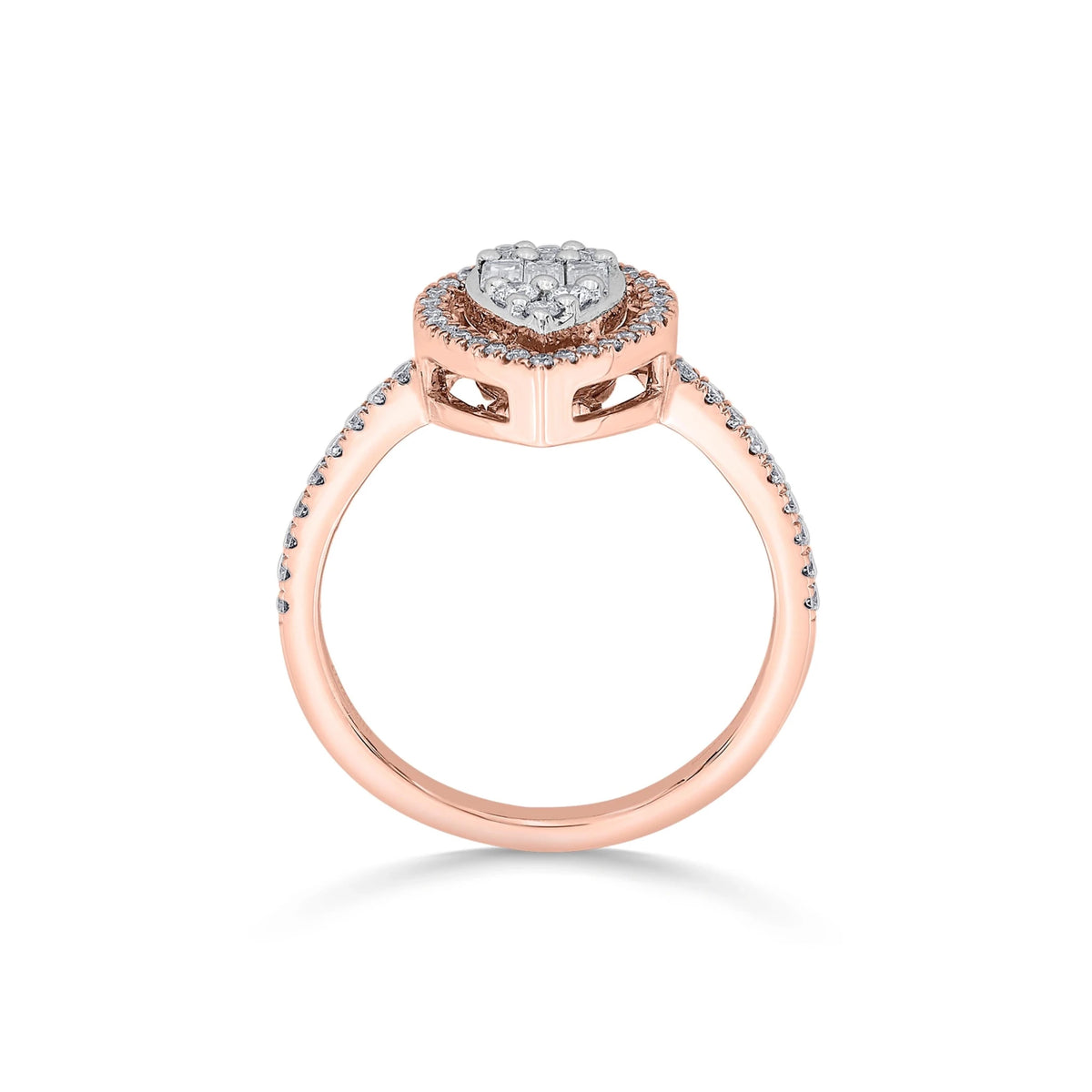 Signature Large Drop Pave Solitaire Ring - Zen Diamond India