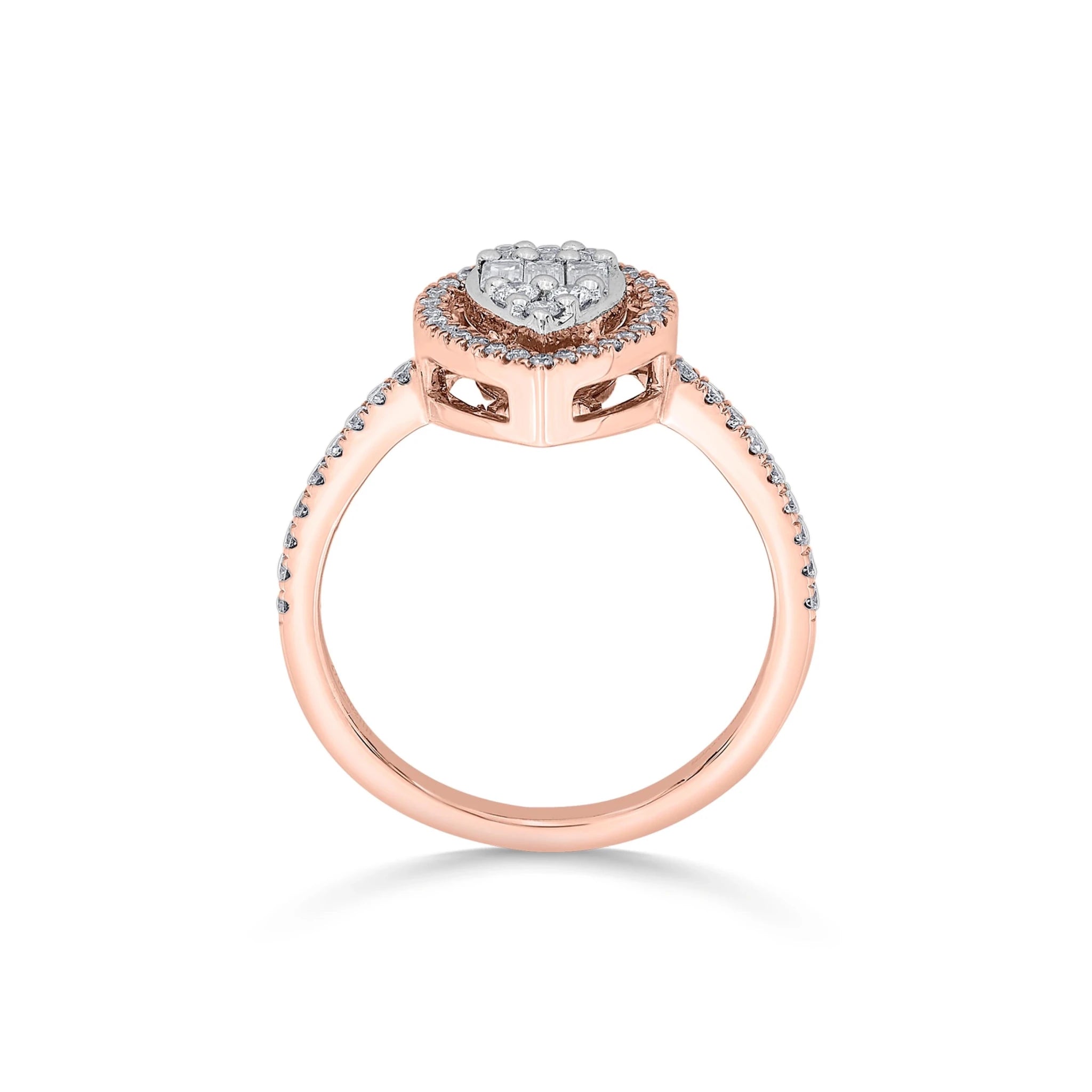 Signature Large Drop Pave Solitaire Ring - Zen Diamond India