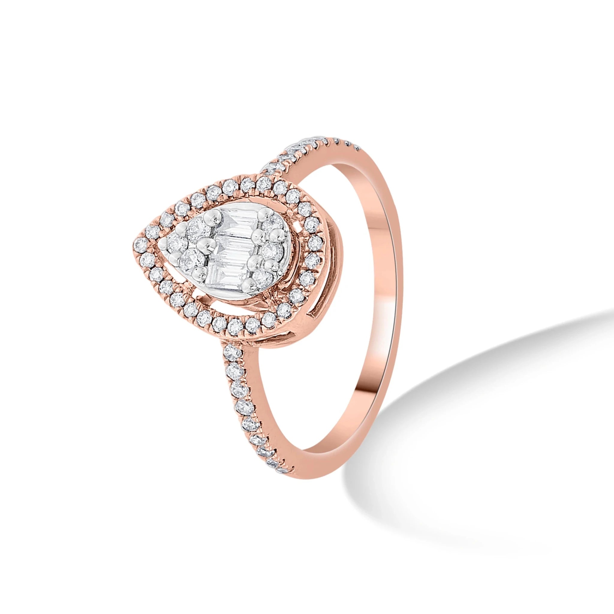 Signature Large Drop Pave Solitaire Ring - Zen Diamond India