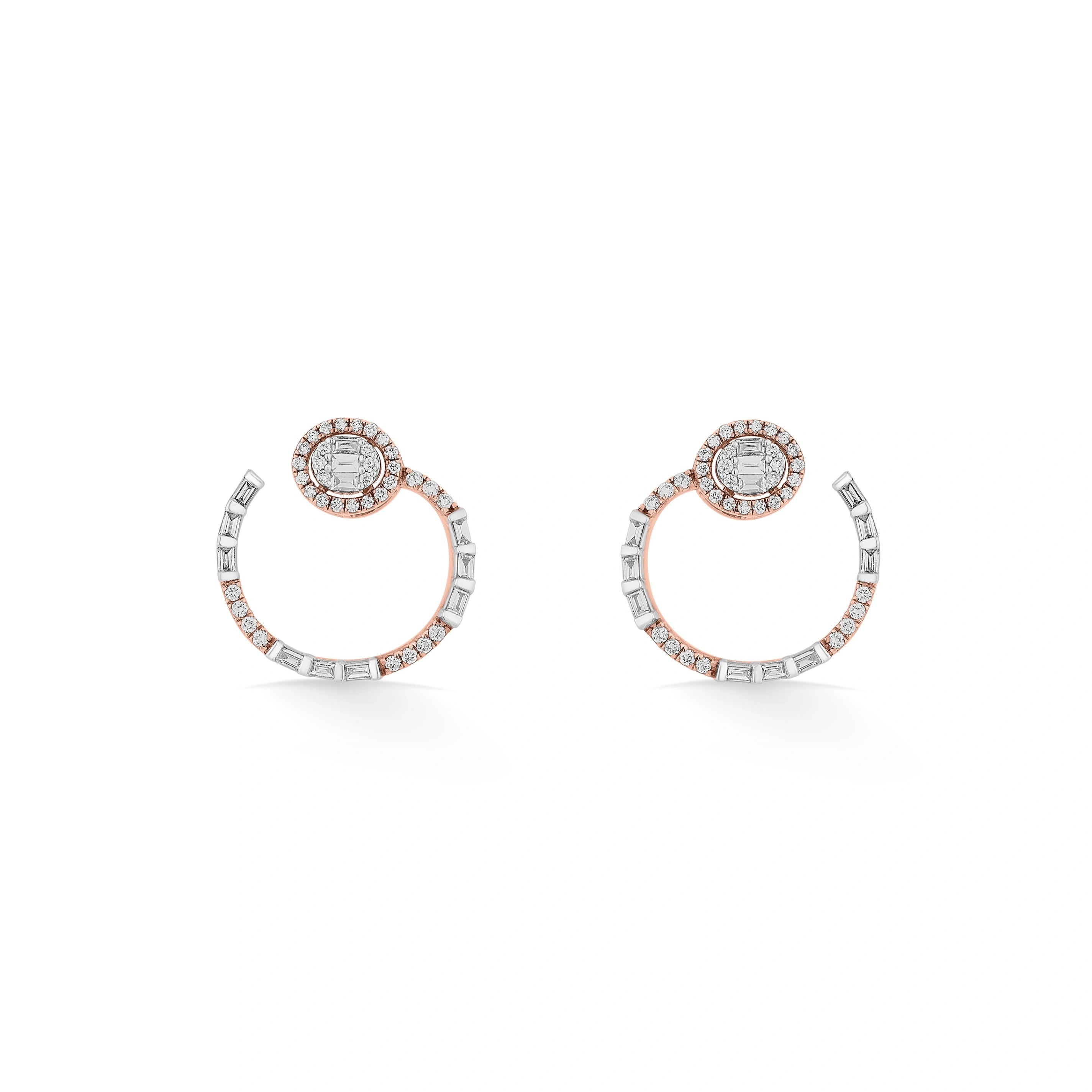 Classic Halo Arc Hoops - Zen Diamond India