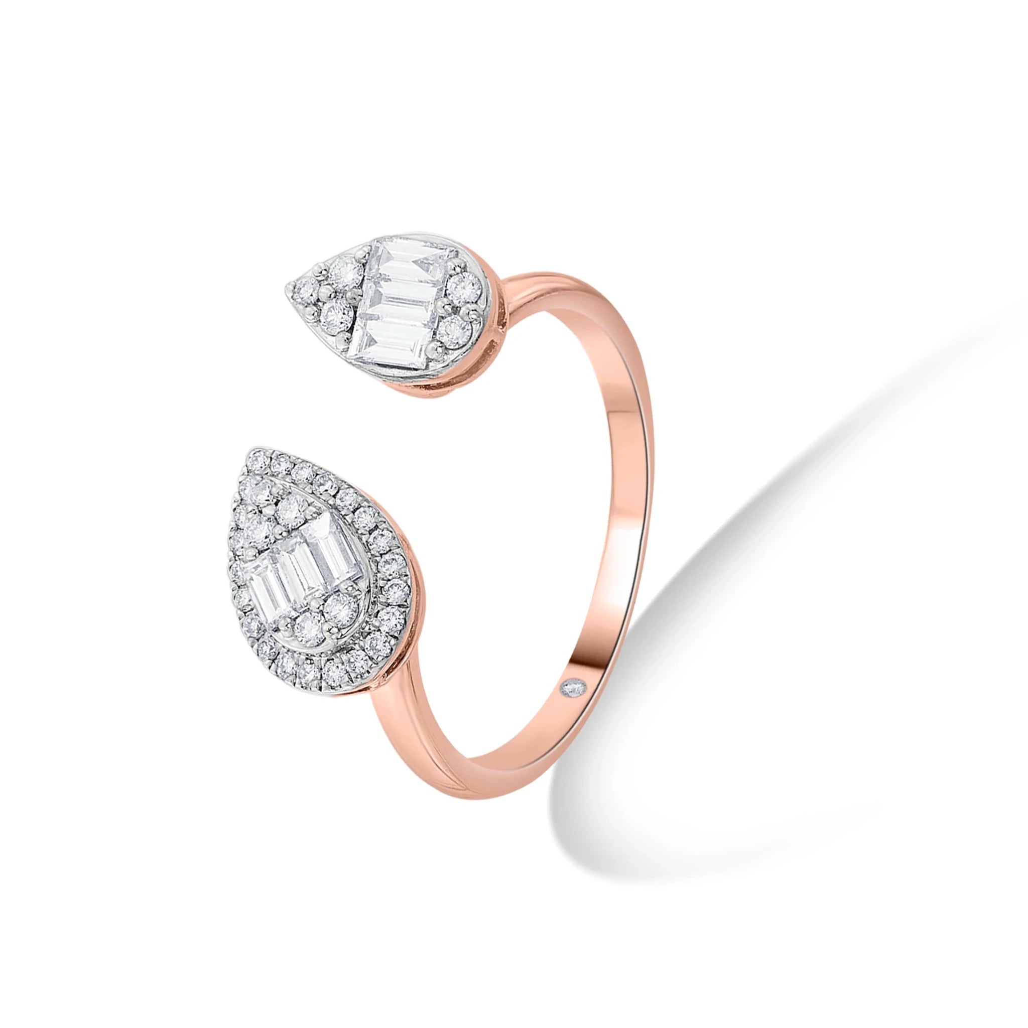 MOI Twin Teardrop Symphony Ring - Zen Diamond India