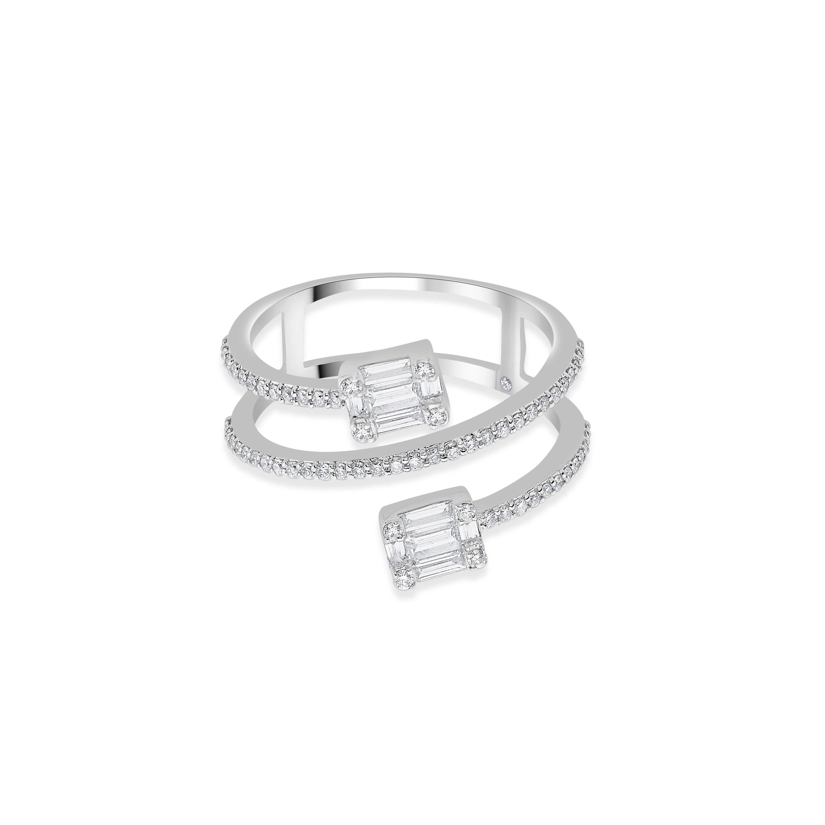 Twilight Spiral Emerald Diamond Ring - Zen Diamond India