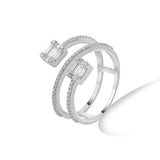 Twilight Spiral Emerald Diamond Ring - Zen Diamond India