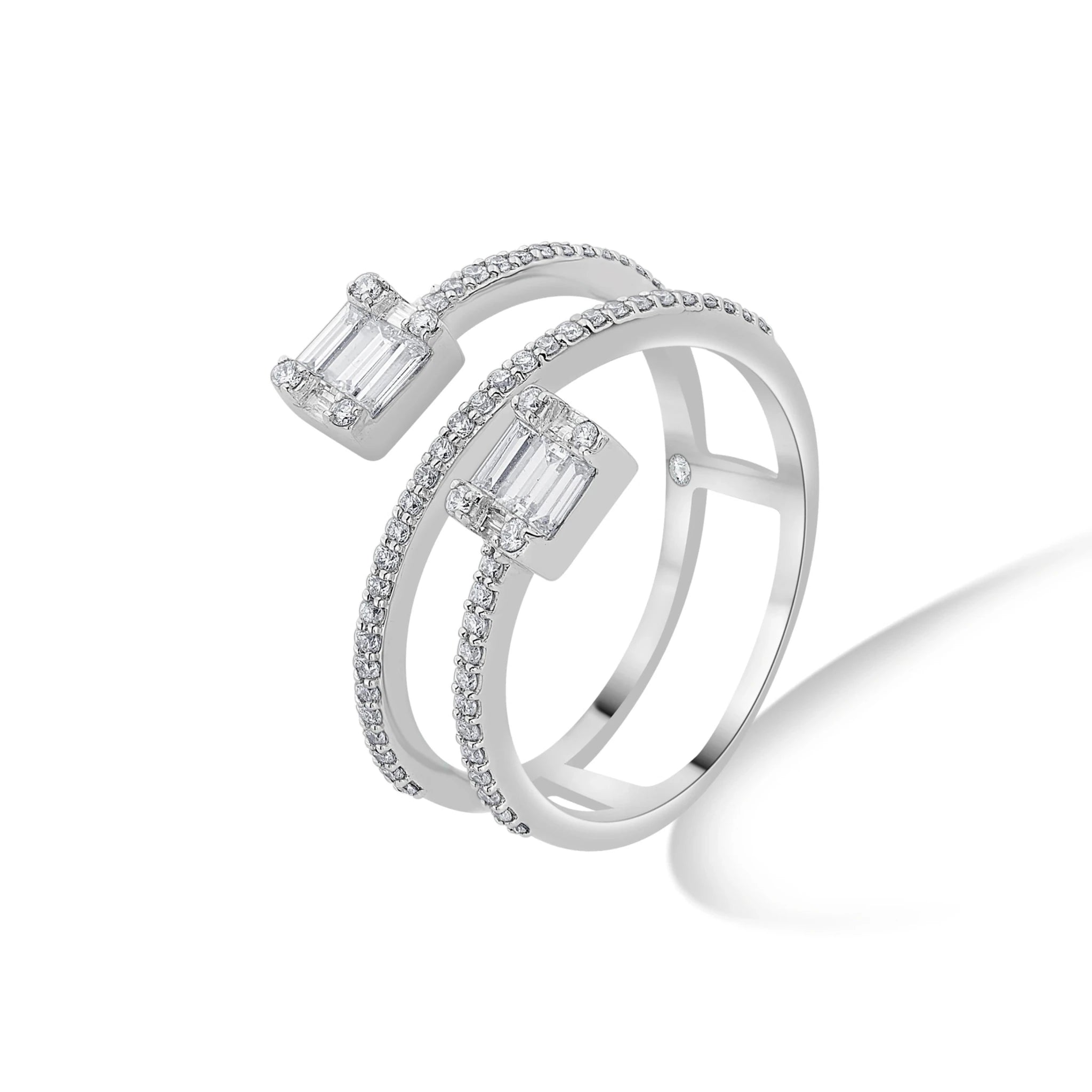 Twilight Spiral Emerald Diamond Ring - Zen Diamond India