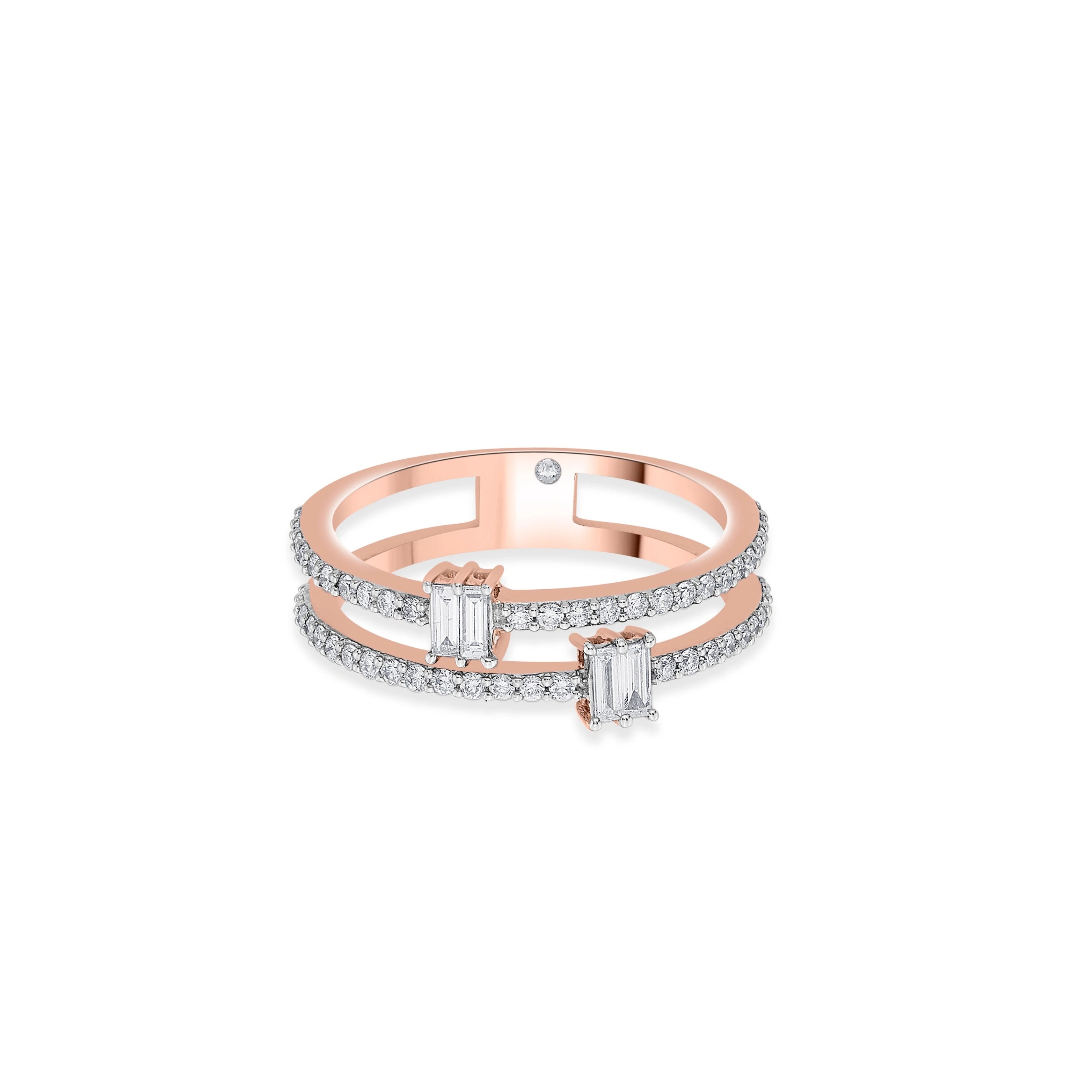 Twin Spark Radiance Ring - Zen Diamond India