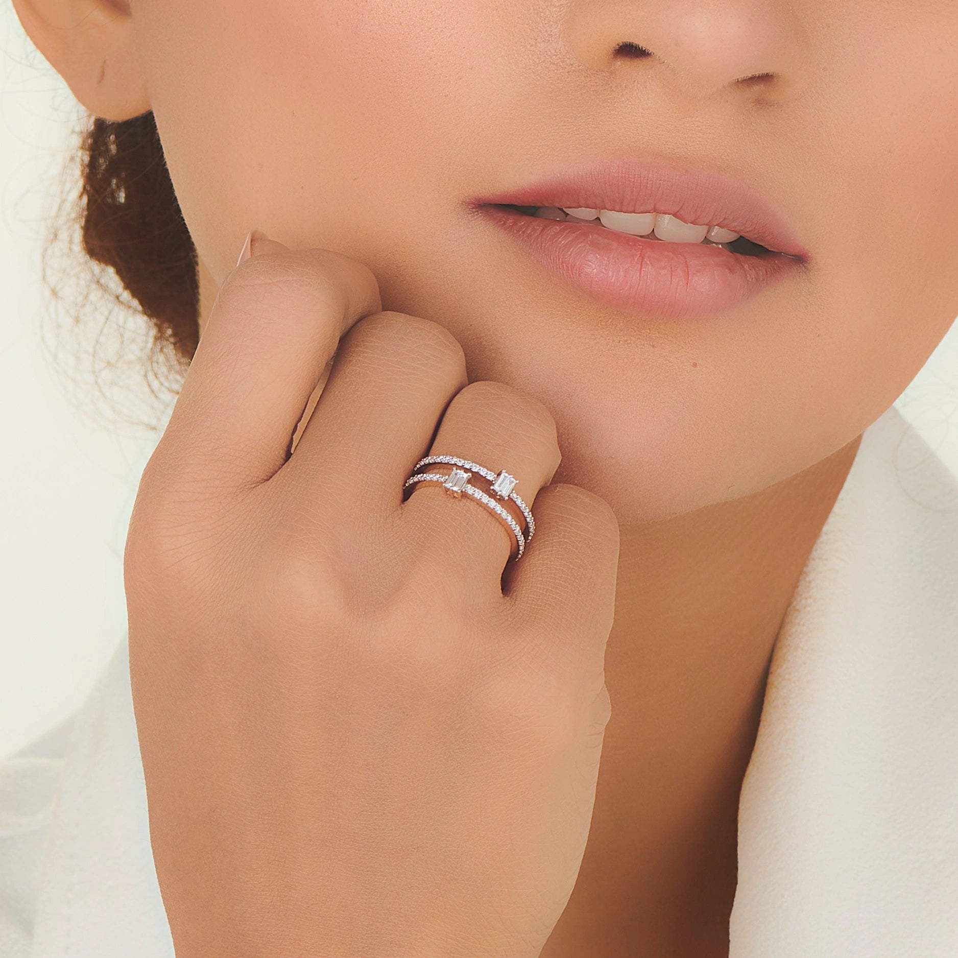 Twin Spark Radiance Ring - Zen Diamond India