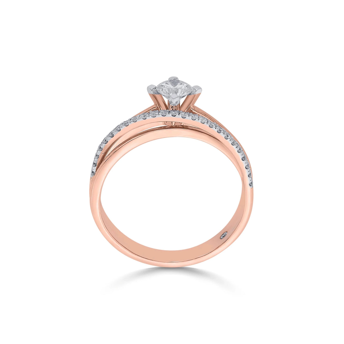 Solitaire Wide Embrace Ring - Zen Diamond India