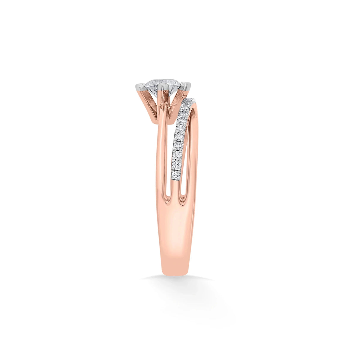 Solitaire Wide Embrace Ring - Zen Diamond India