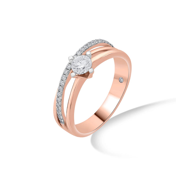 Solitaire Wide Embrace Ring - Zen Diamond India