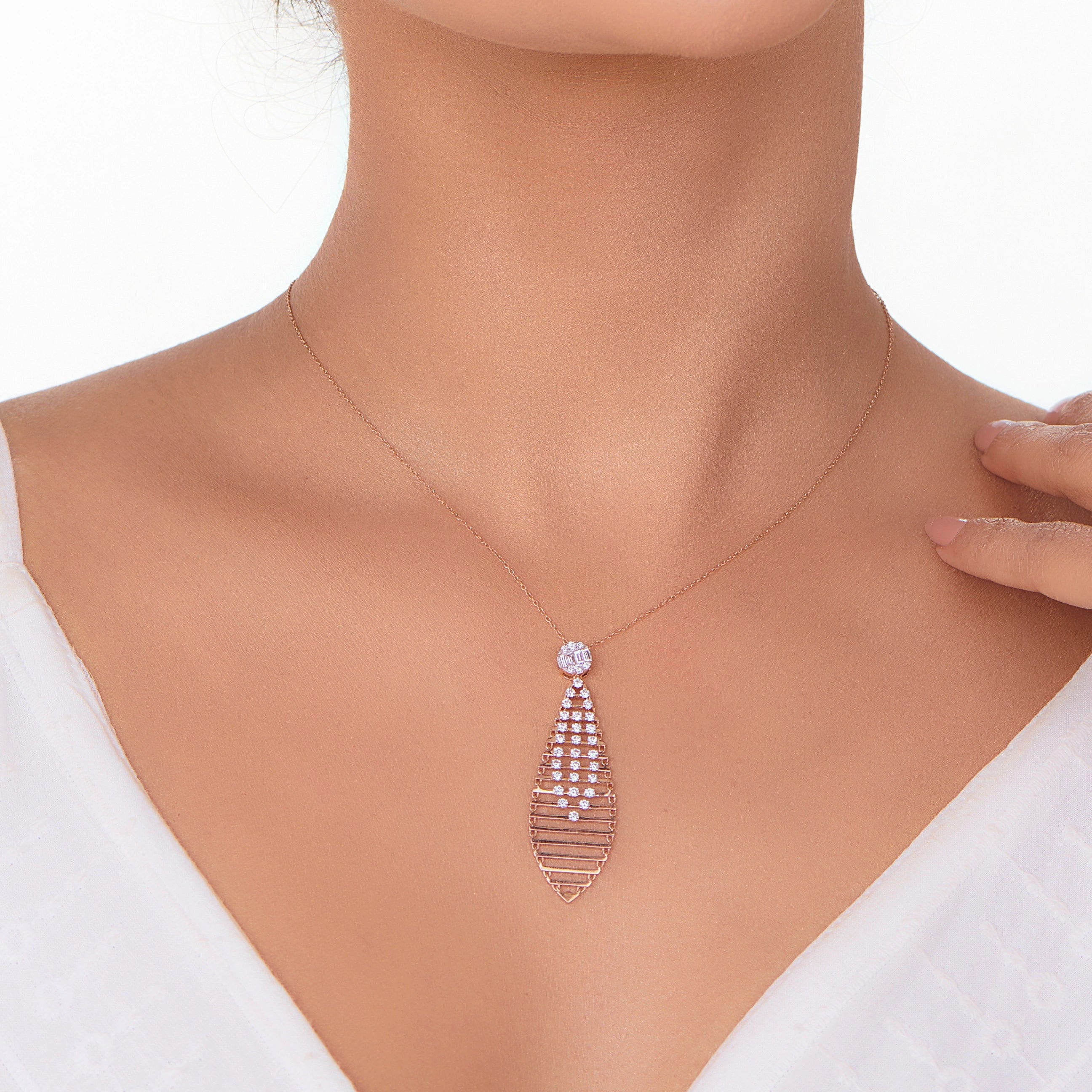 Soiree Bling Blade Pendant - Zen Diamond India