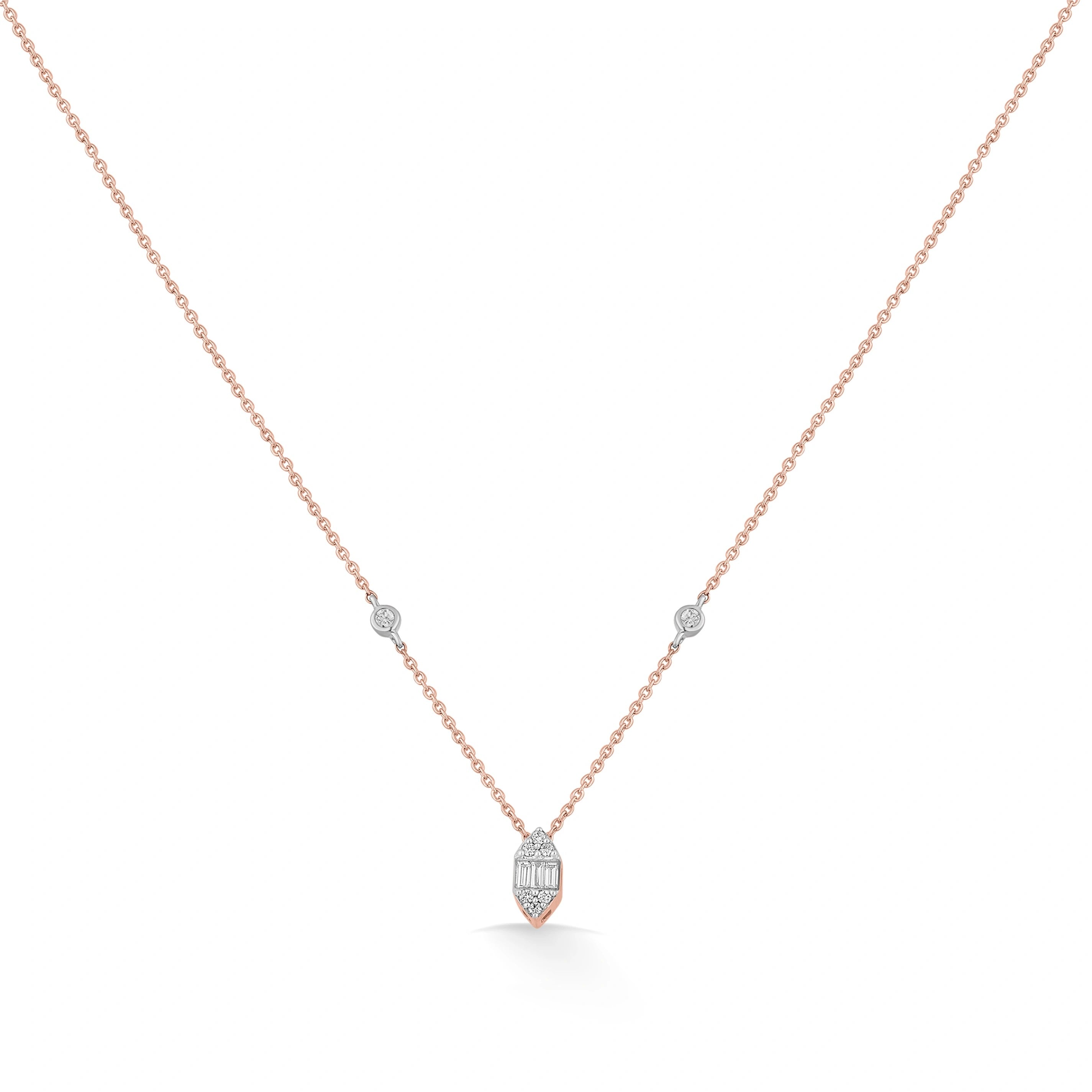 Deck Up Baguette Bullet Luxe Necklace - Zen Diamond India