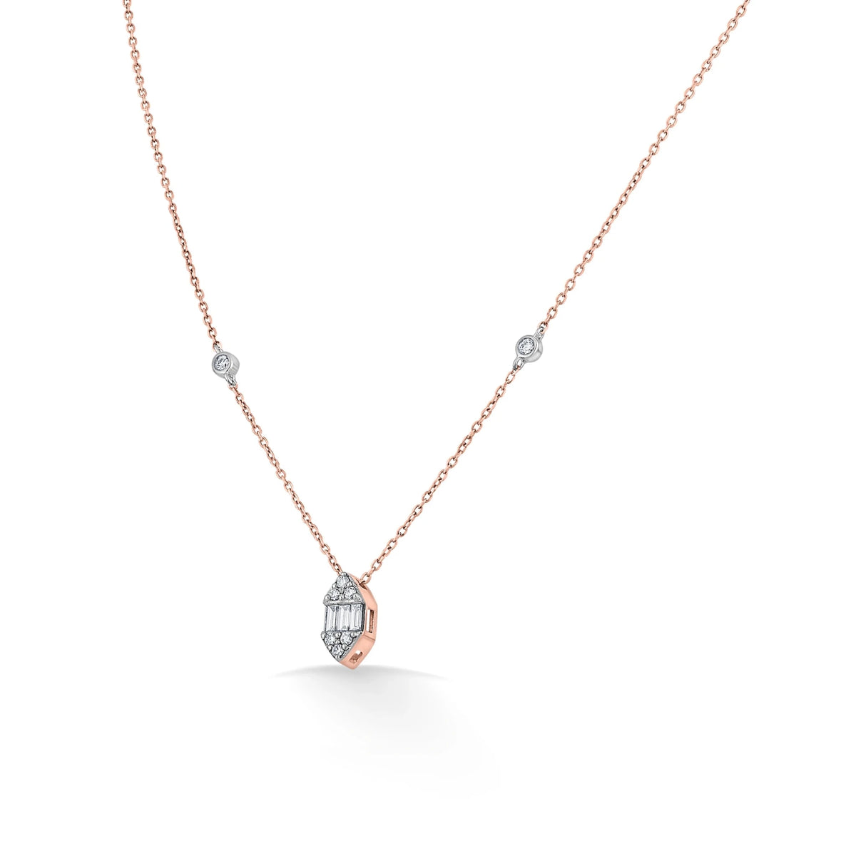 Deck Up Baguette Bullet Luxe Necklace - Zen Diamond India