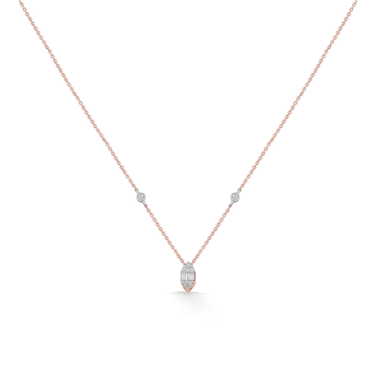 Deck Up Baguette Bullet Luxe Necklace - Zen Diamond India