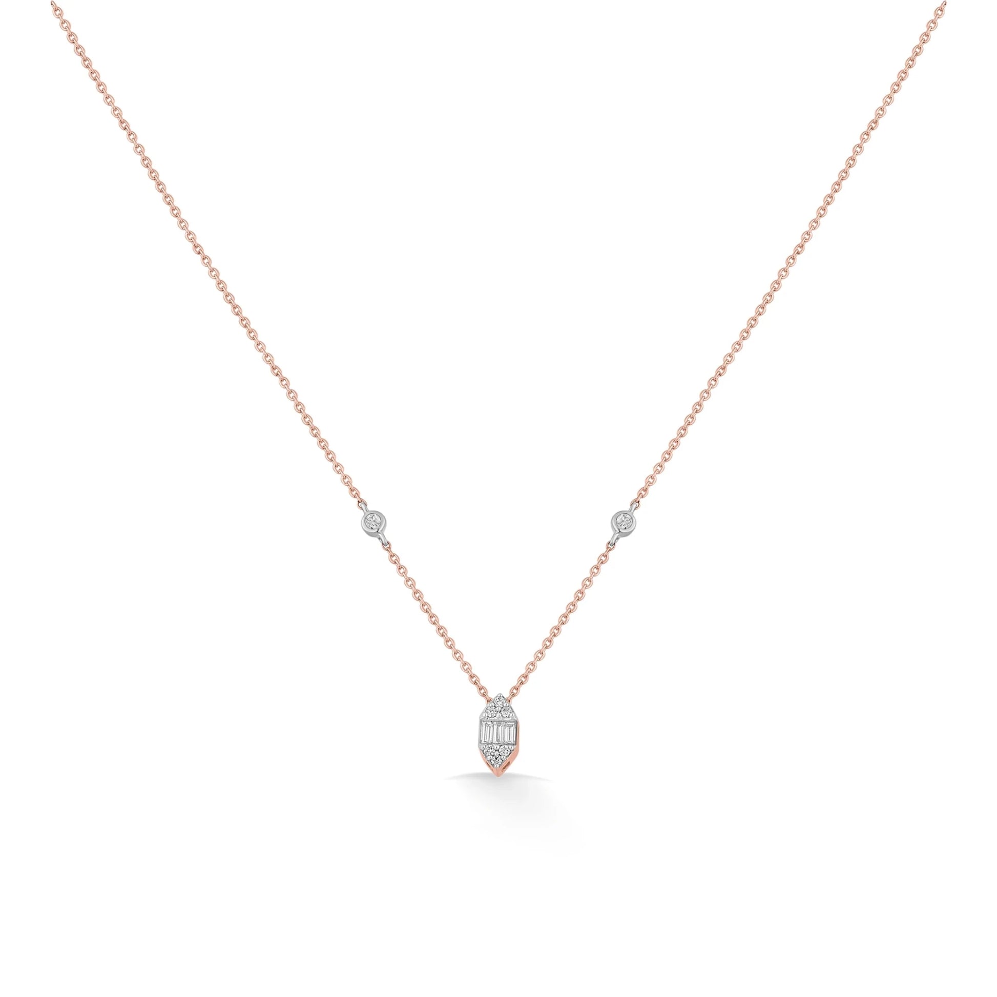 Deck Up Baguette Bullet Luxe Necklace - Zen Diamond India