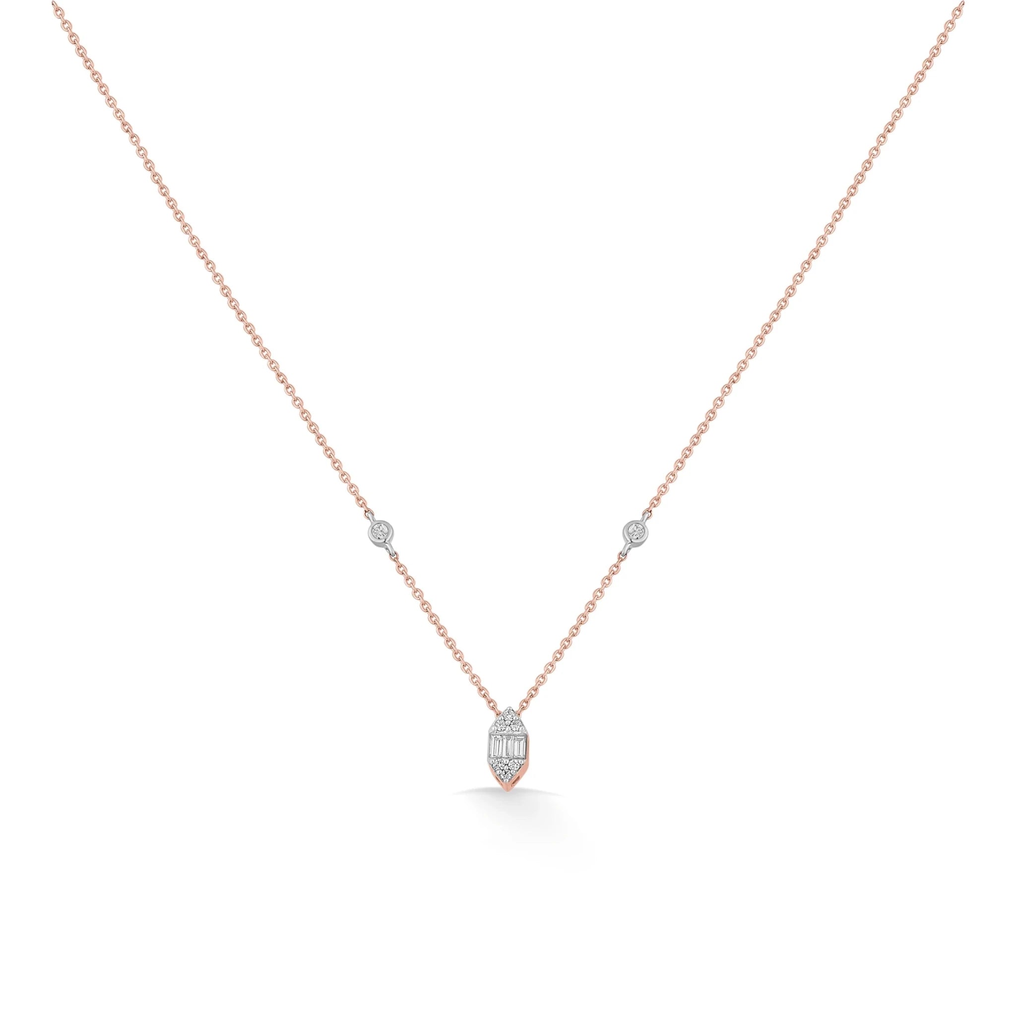 Deck Up Baguette Bullet Luxe Necklace - Zen Diamond India