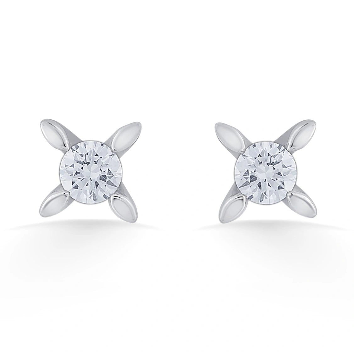 Solitaire Petal Glow Studs - Zen Diamond India