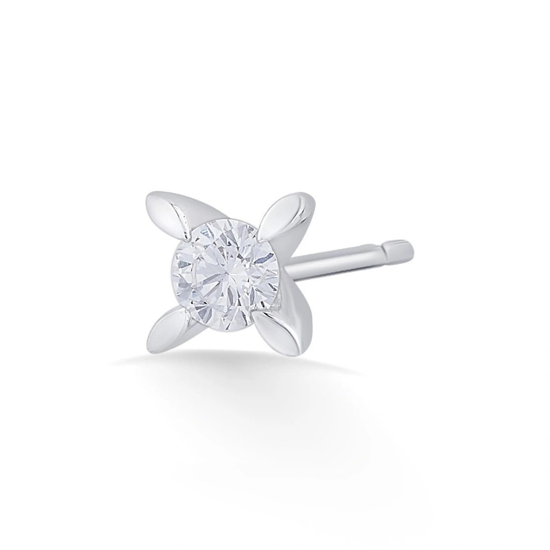 Solitaire Floral Spark Studs - Zen Diamond India