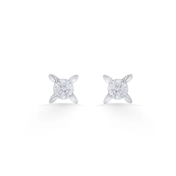 Solitaire Petite Blossom Studs - Zen Diamond India