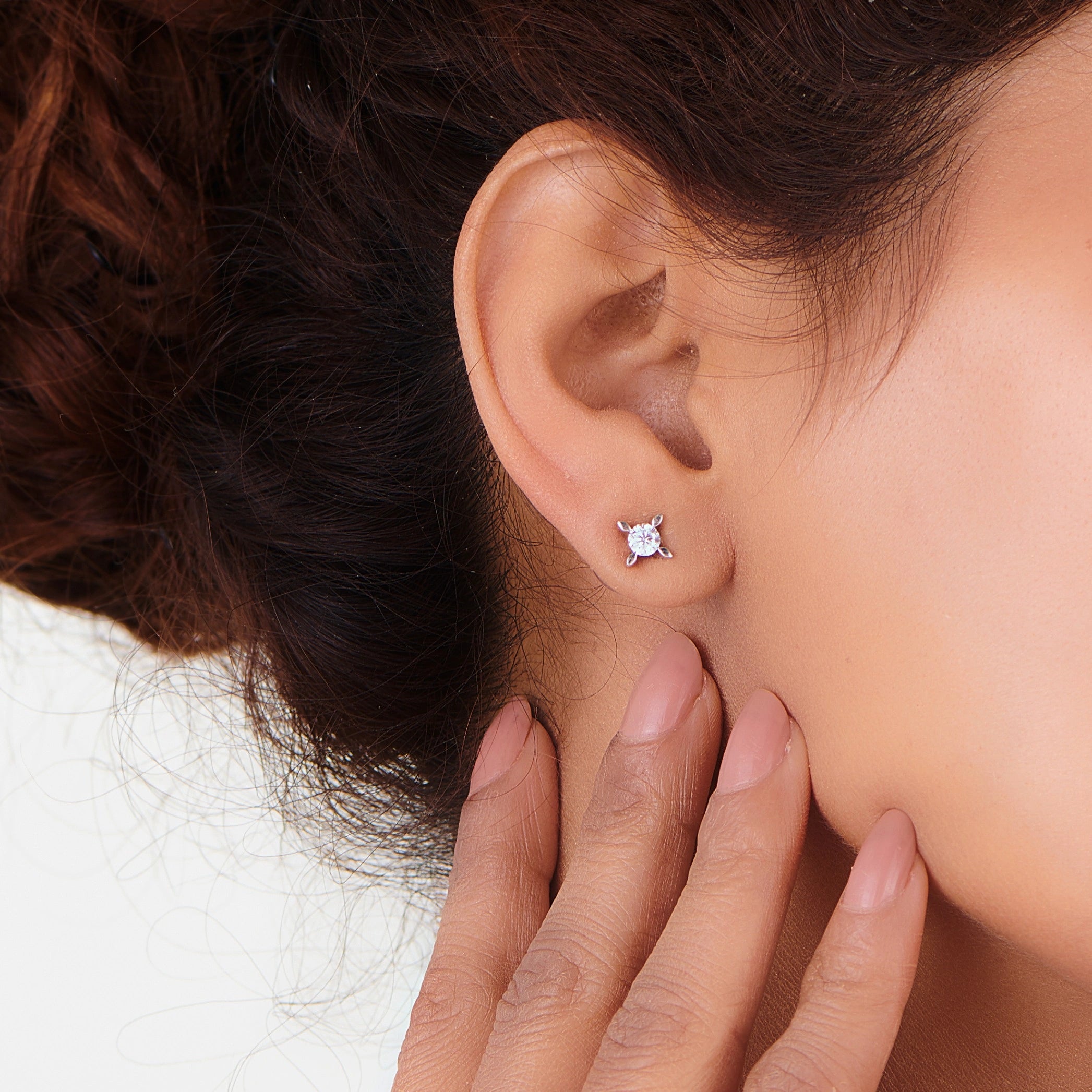 Solitaire Petite Blossom Studs - Zen Diamond India