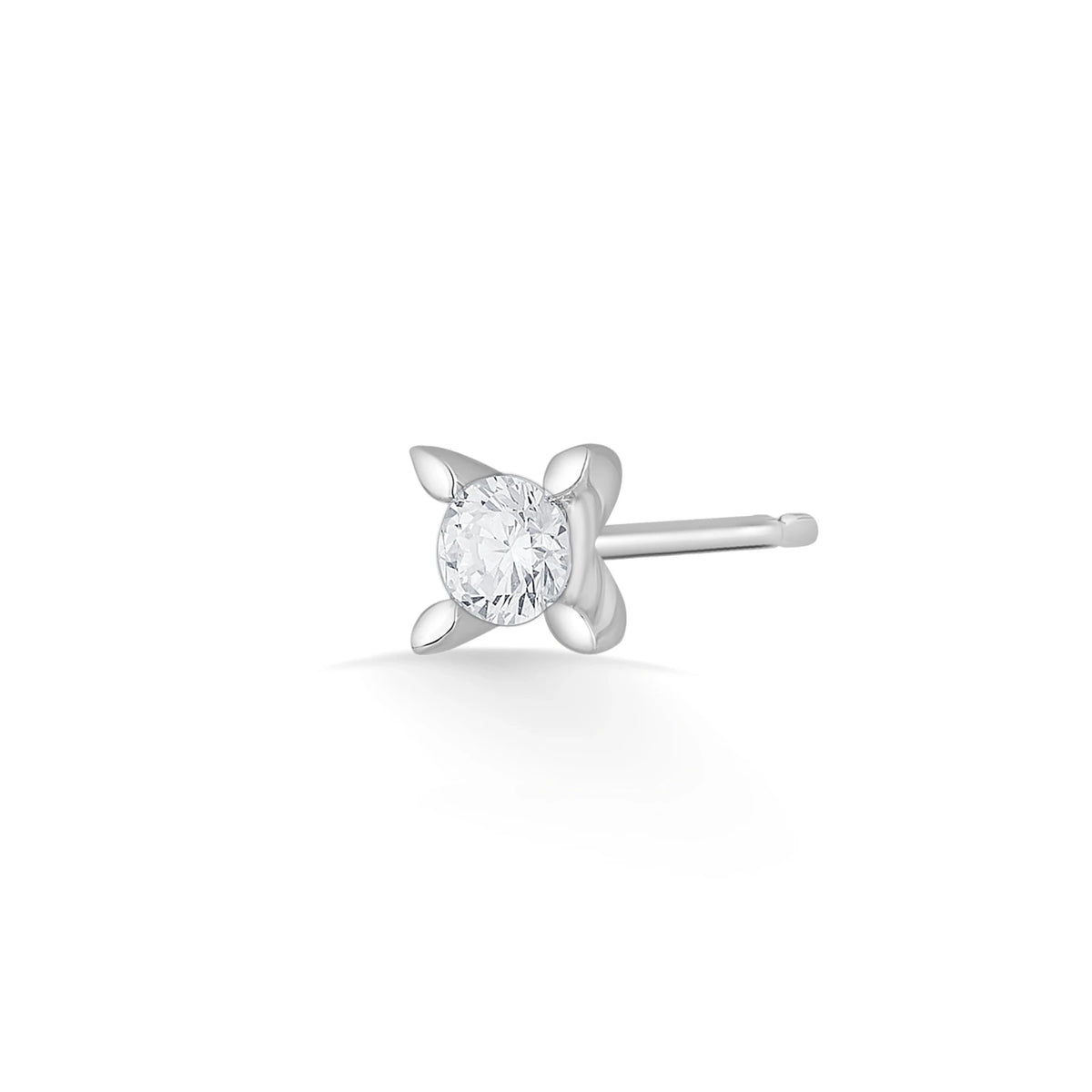 Solitaire SparklePetal Radiance Studs - Zen Diamond India