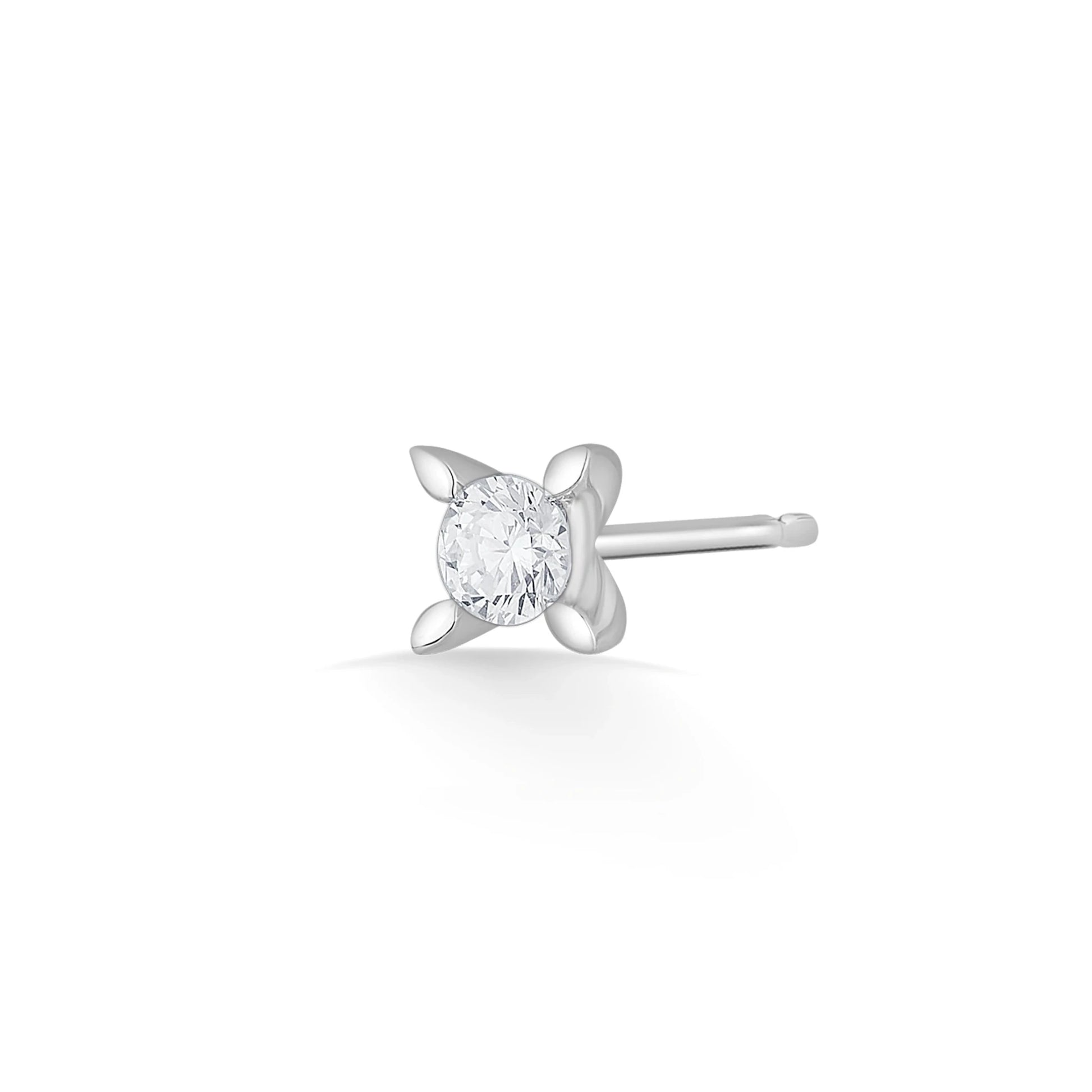 Solitaire SparklePetal Radiance Studs - Zen Diamond India