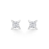 Solitaire SparklePetal Radiance Studs - Zen Diamond India