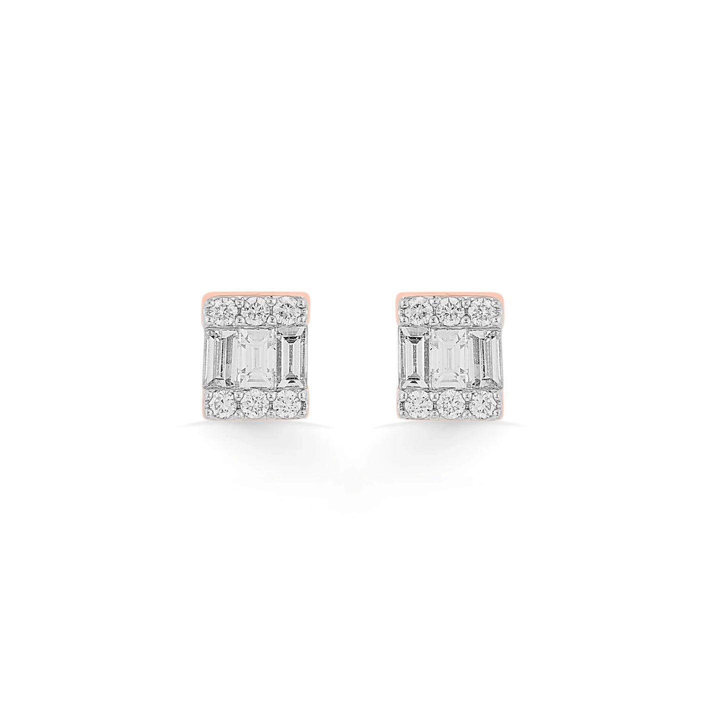 Deck Up Stacked Fire Studs - Zen Diamond India