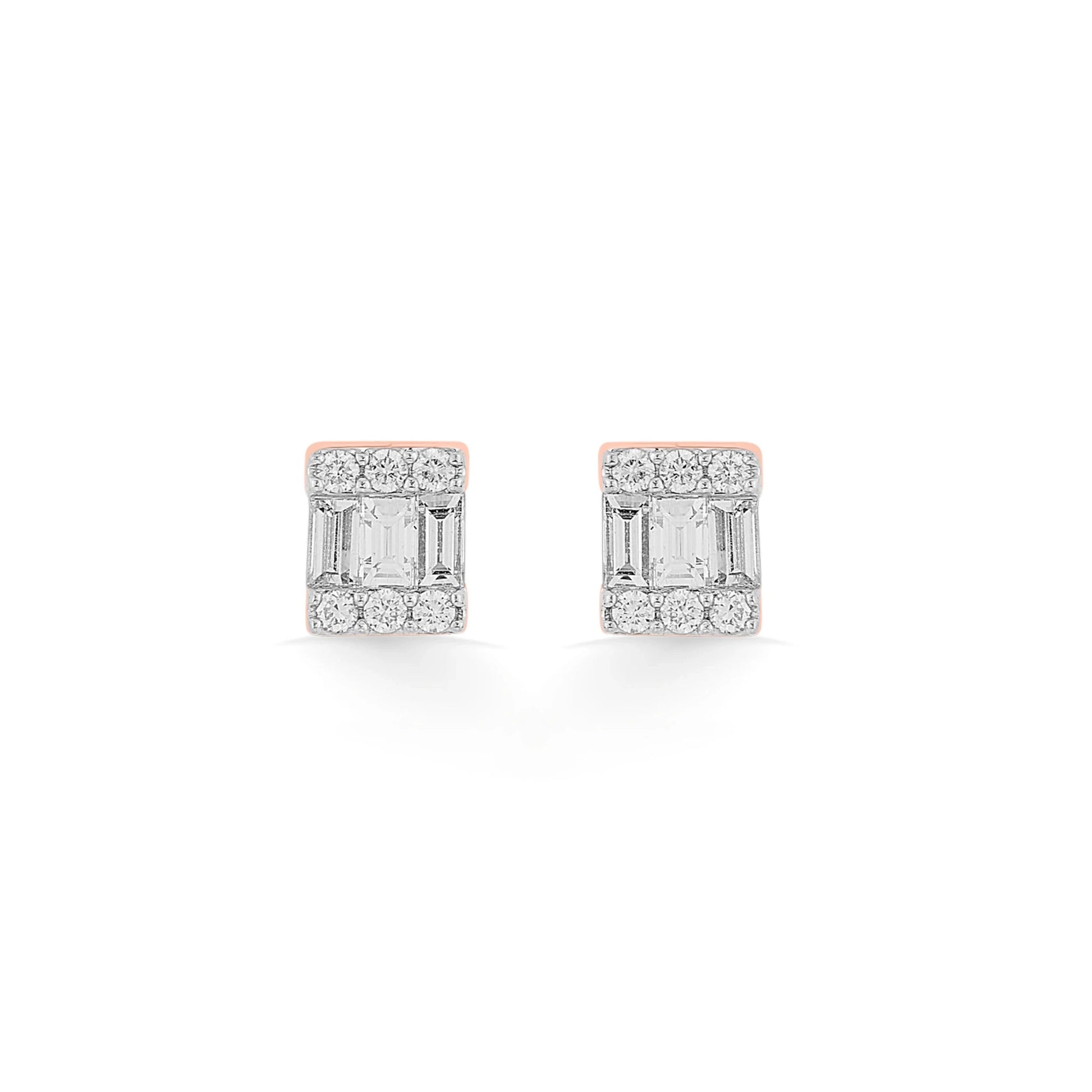 Deck Up Stacked Fire Studs - Zen Diamond India